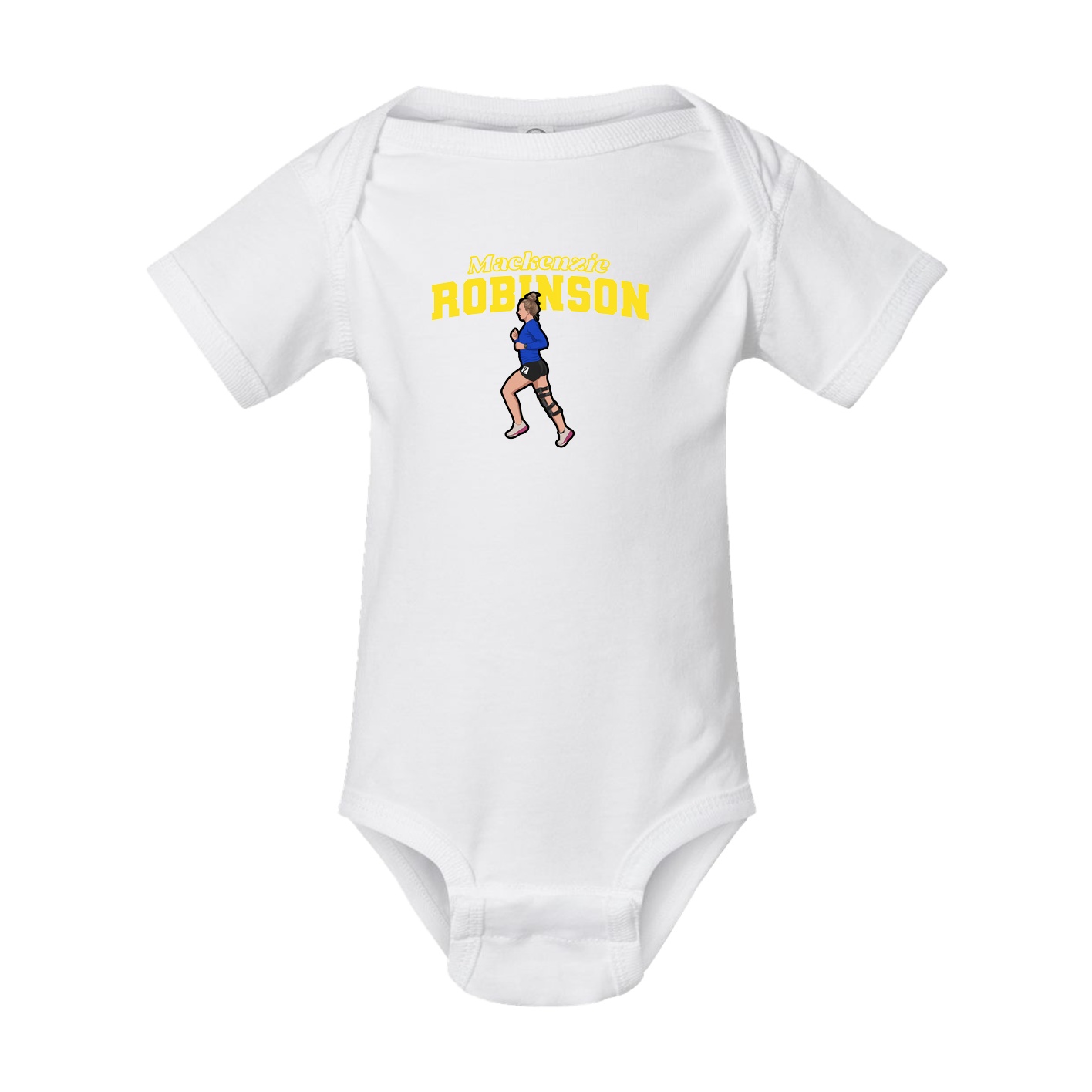 Baby Onesie — Name Arch in White