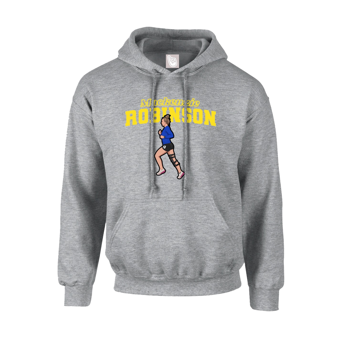 Youth Hoodie — Name Arch in Grey
