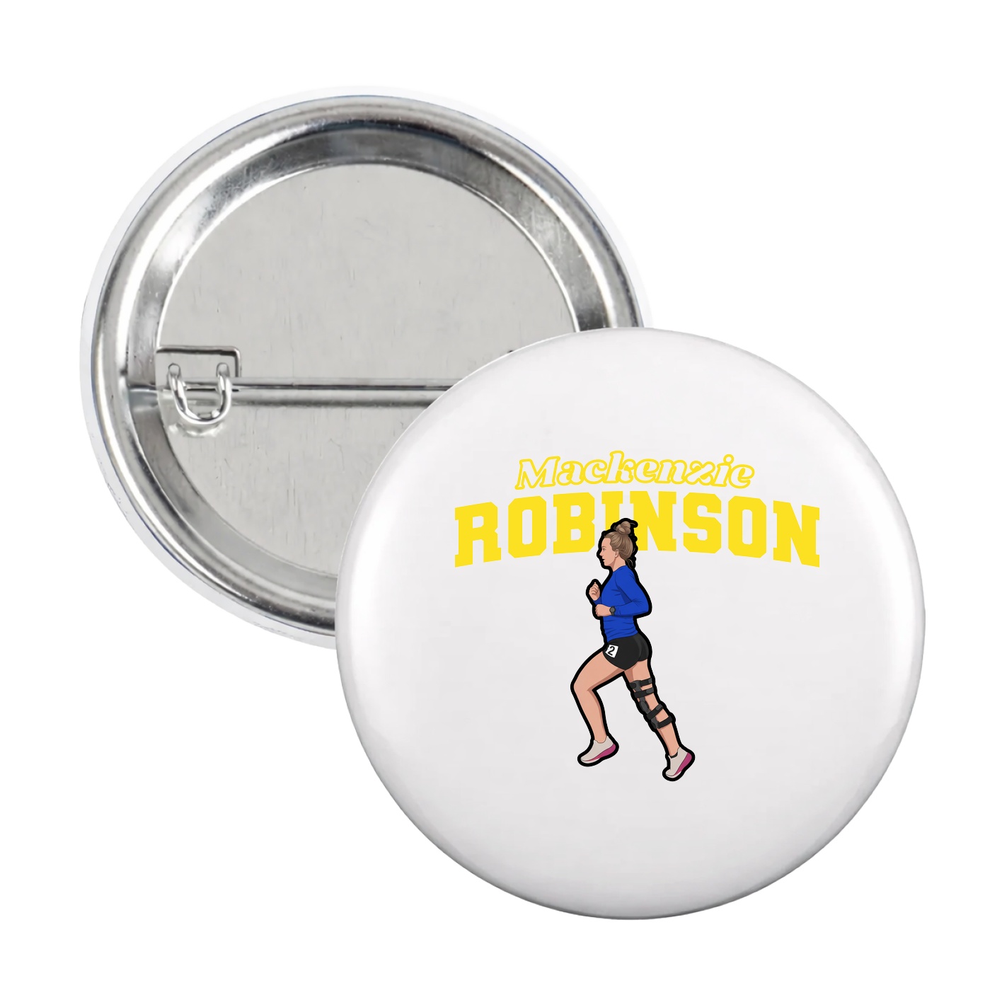 Game Day Button — Name Arch in White