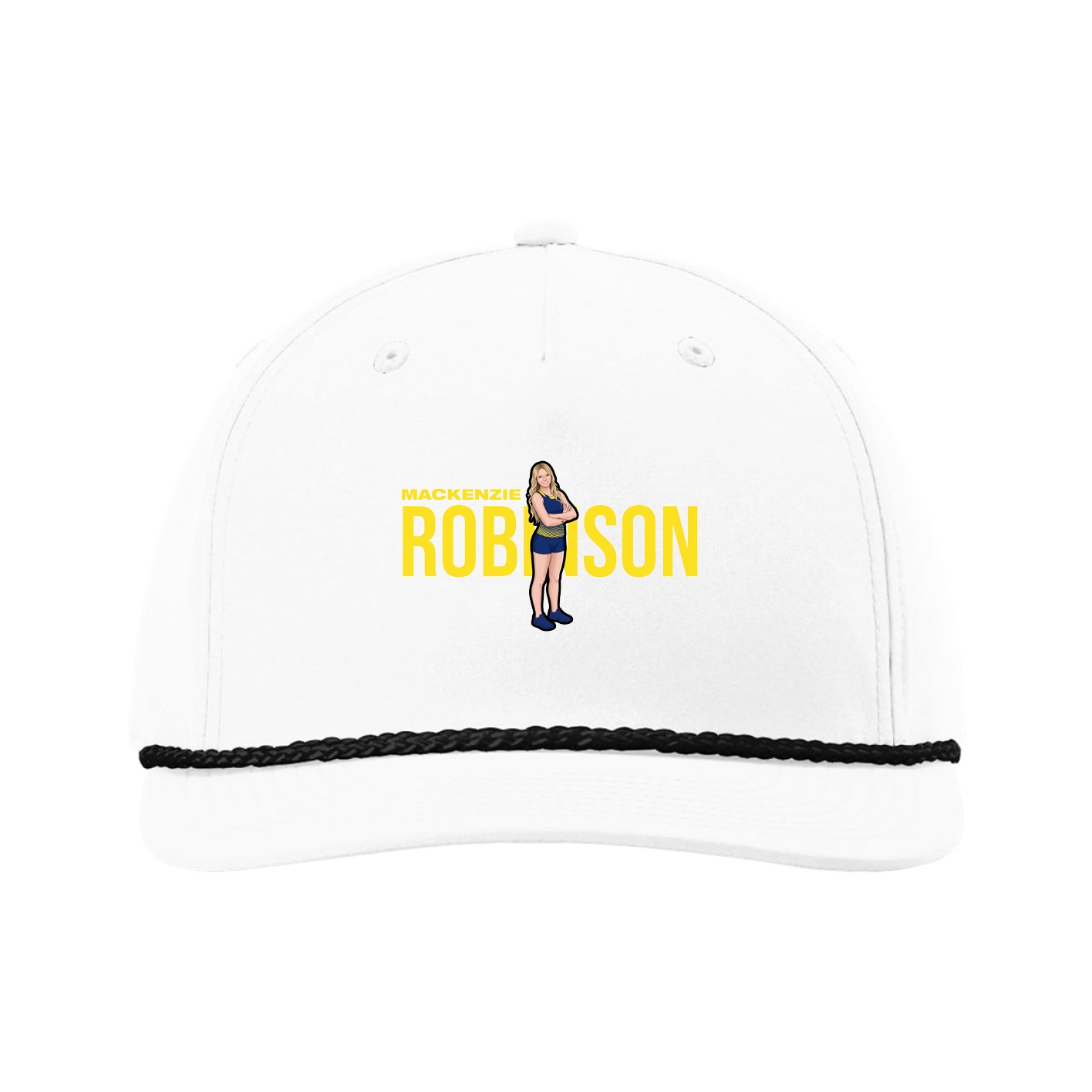 Five-Panel Classic Rope Cap — Player Name in White