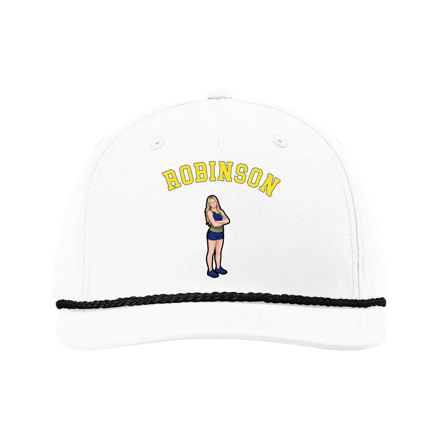 Five-Panel Classic Rope Cap — Shirsey Arch in White