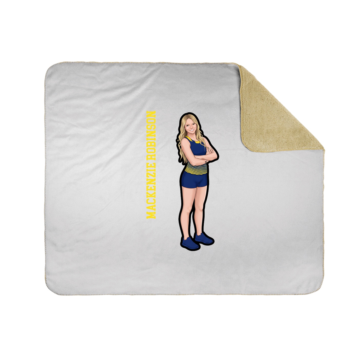 Throw Blanket — Name Vertical in White