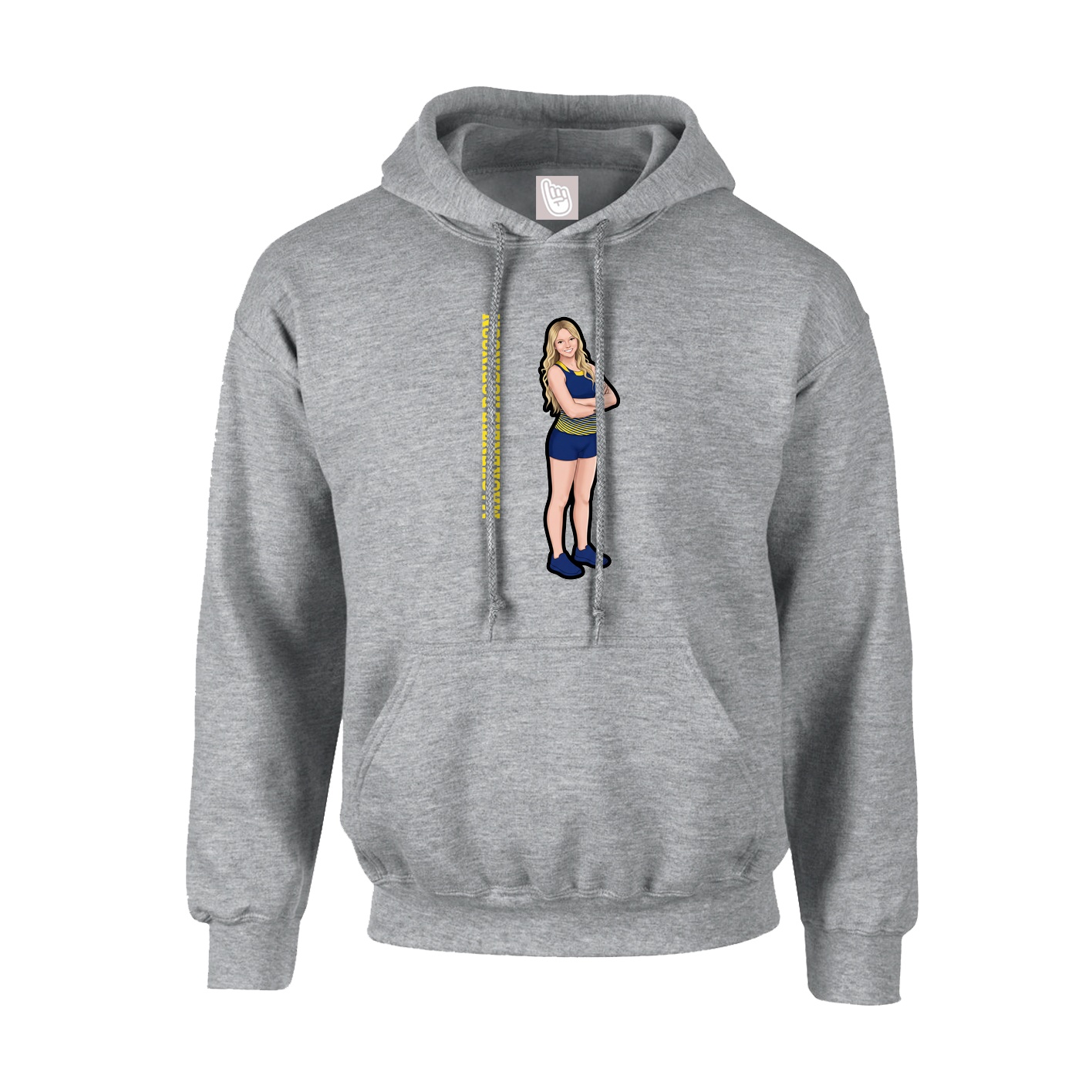 Youth Hoodie — Name Vertical in Grey