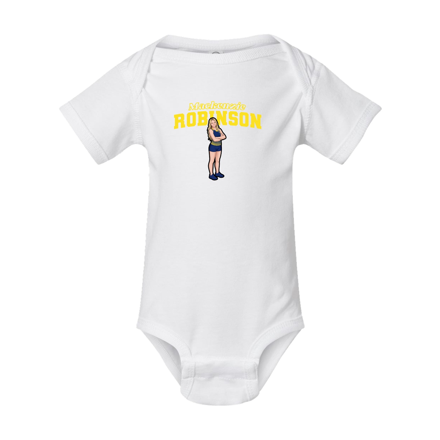 Baby Onesie — Name Arch in White
