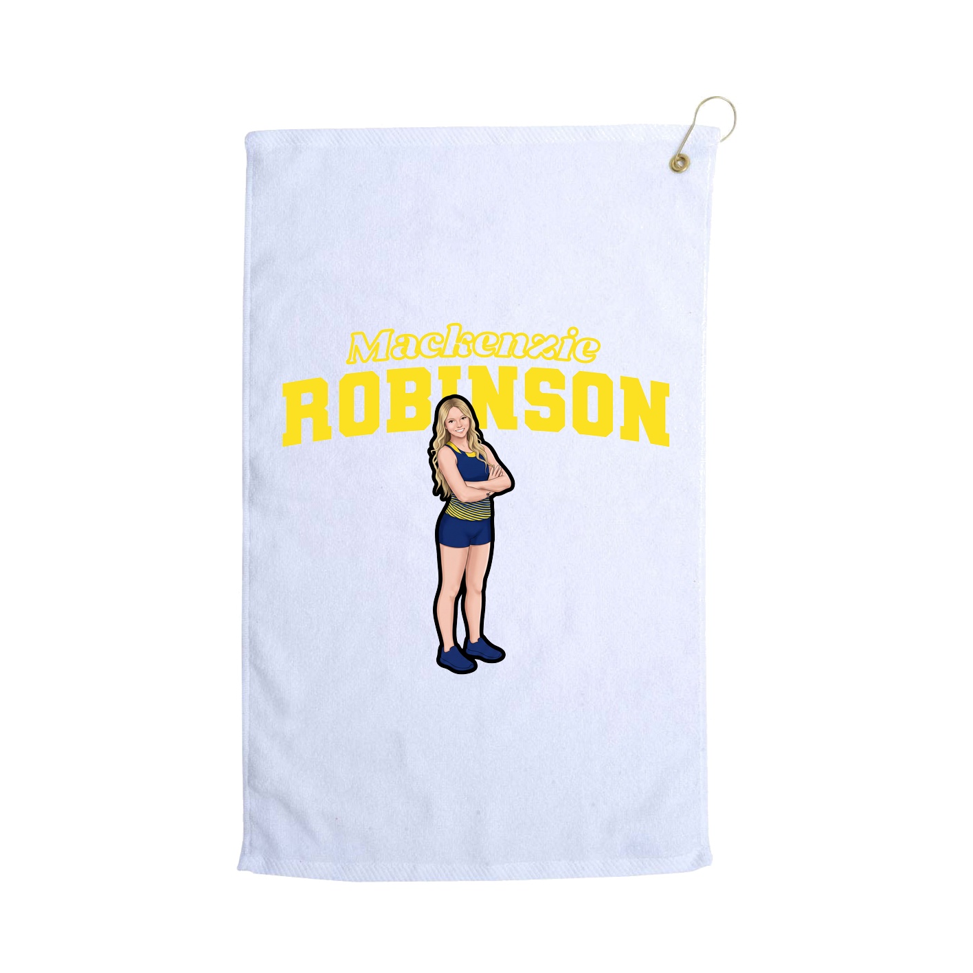 Golf Towel — Name Arch in White