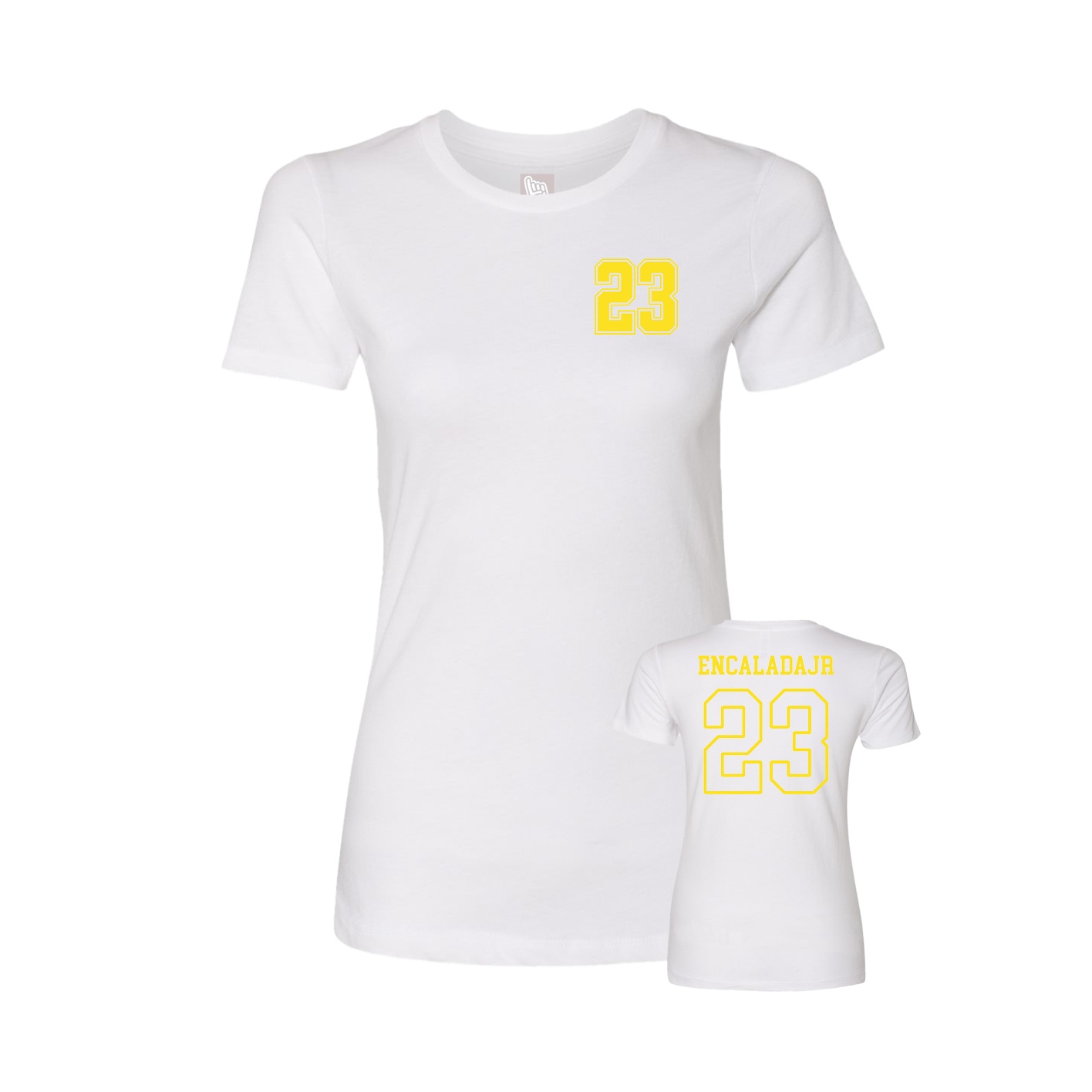 Fitted Women's Tee — Chest Back in White