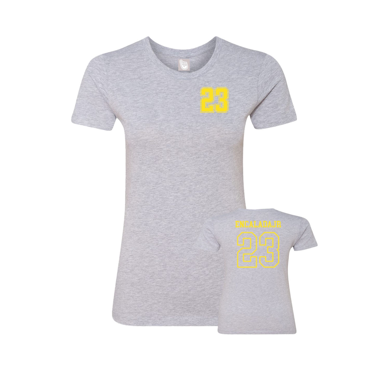Fitted Women's Tee — Chest Back in Grey
