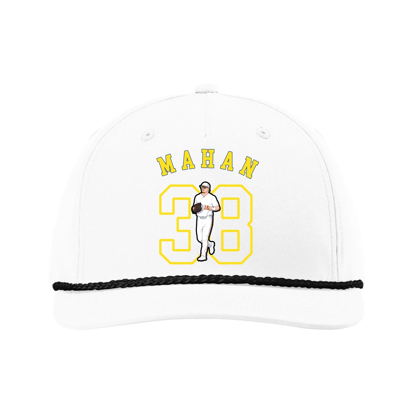 Five-Panel Classic Rope Cap — Shirsey Arch in White