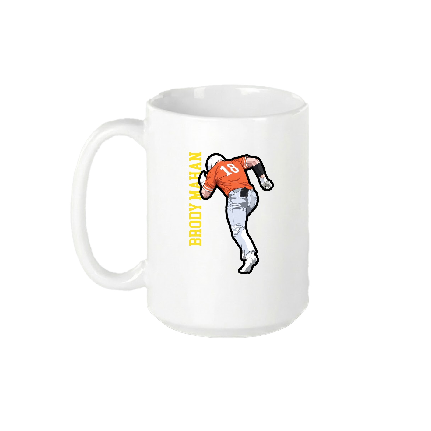 15oz Coffee Mug — Name Vertical in White