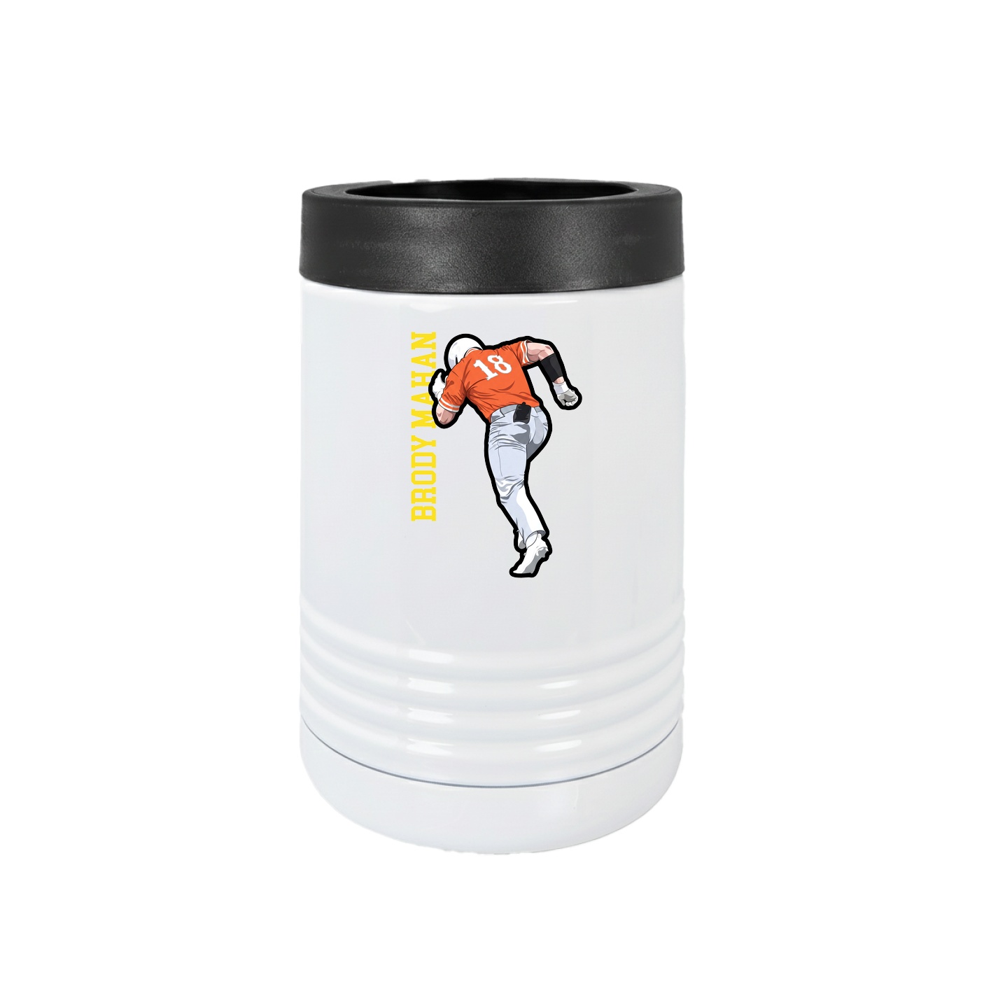 Beverage Holder — Name Vertical in White