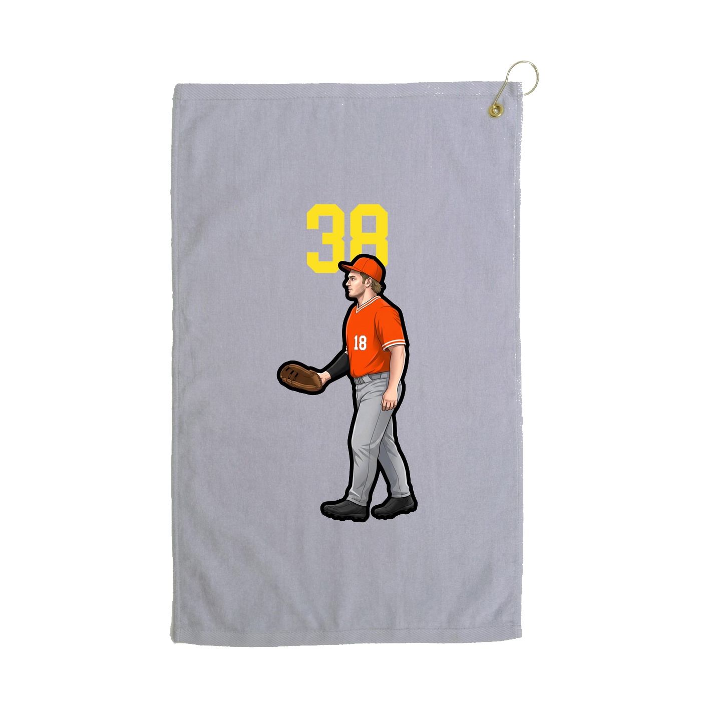 Golf Towel — Number Top in Grey
