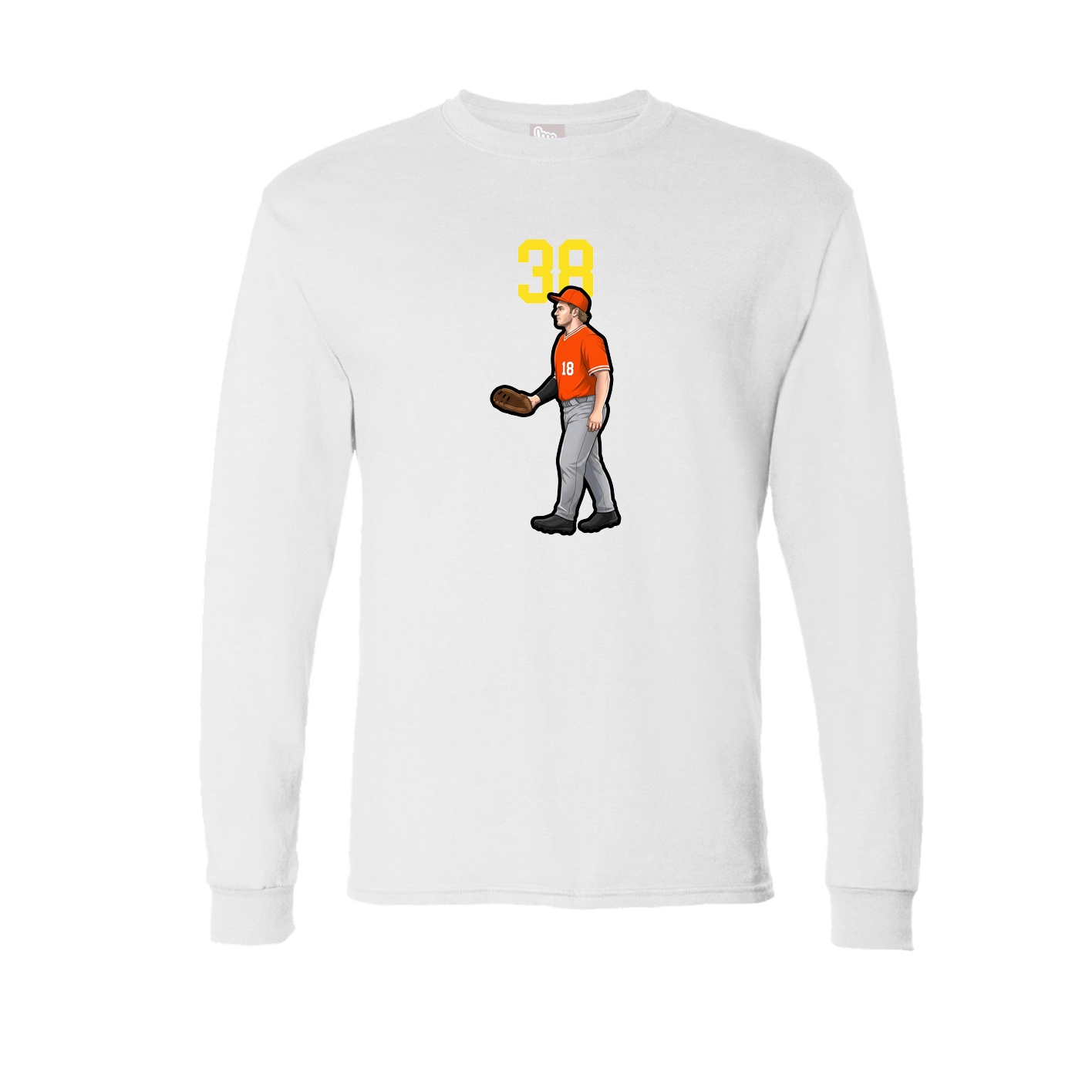 Long Sleeve Tee — Number Top in White
