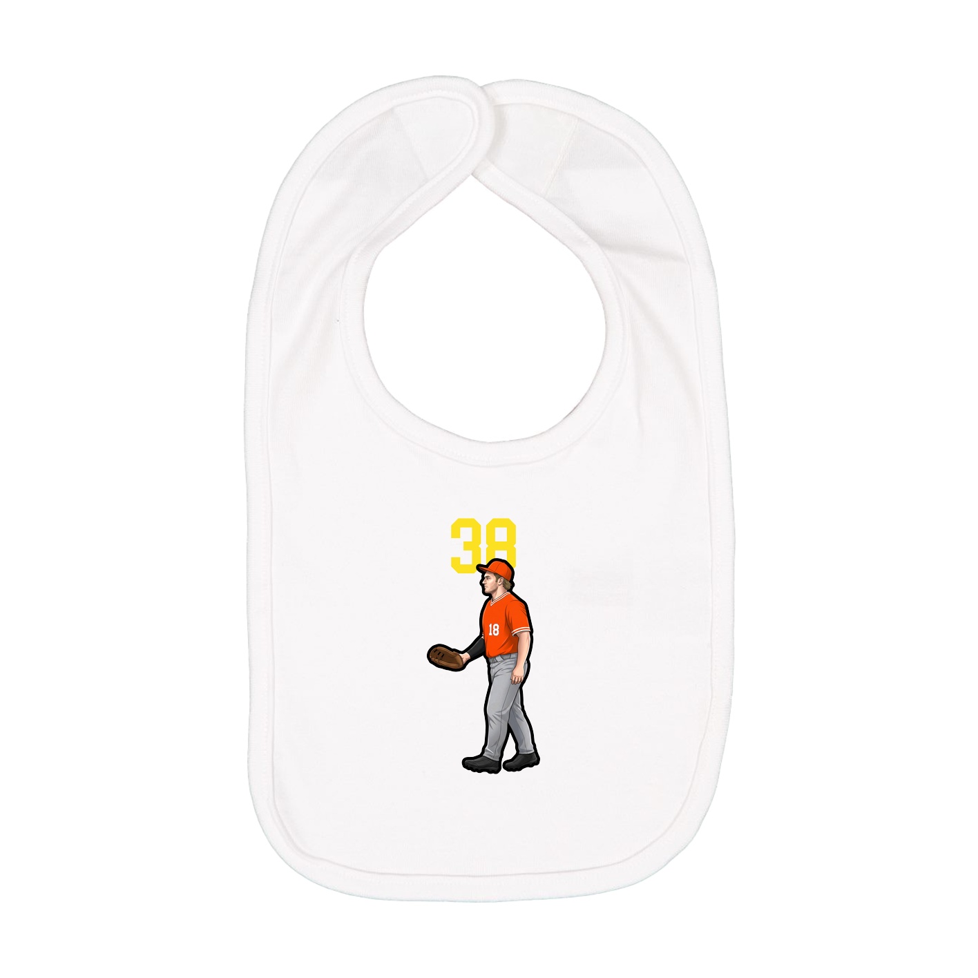 Infant Bib — Number Top in White