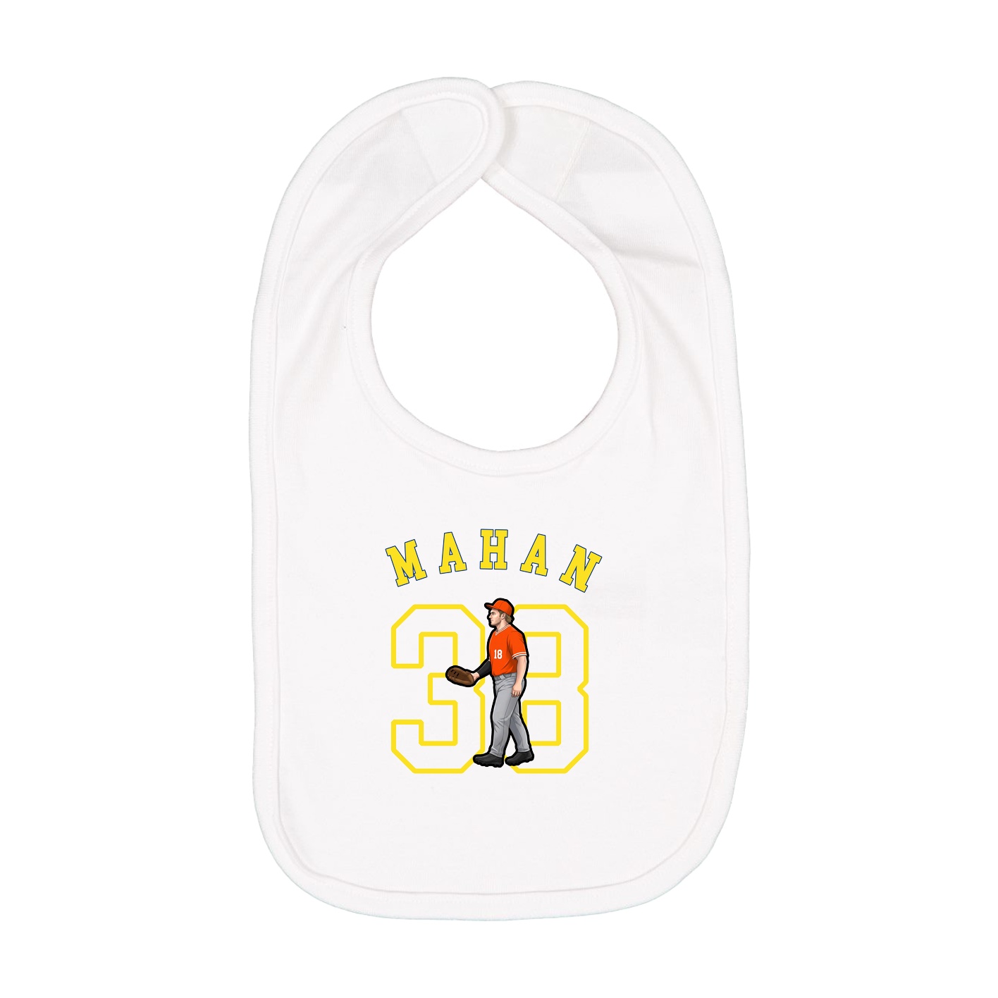 Infant Bib — Shirsey Arch in White