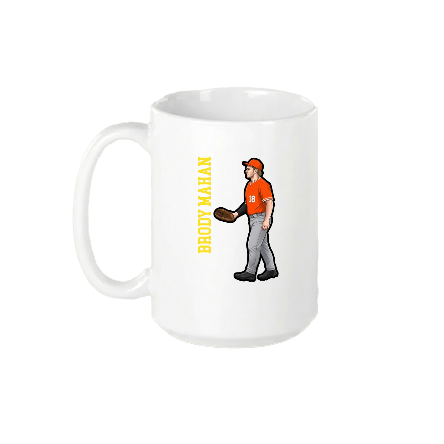 15oz Coffee Mug — Name Vertical in White