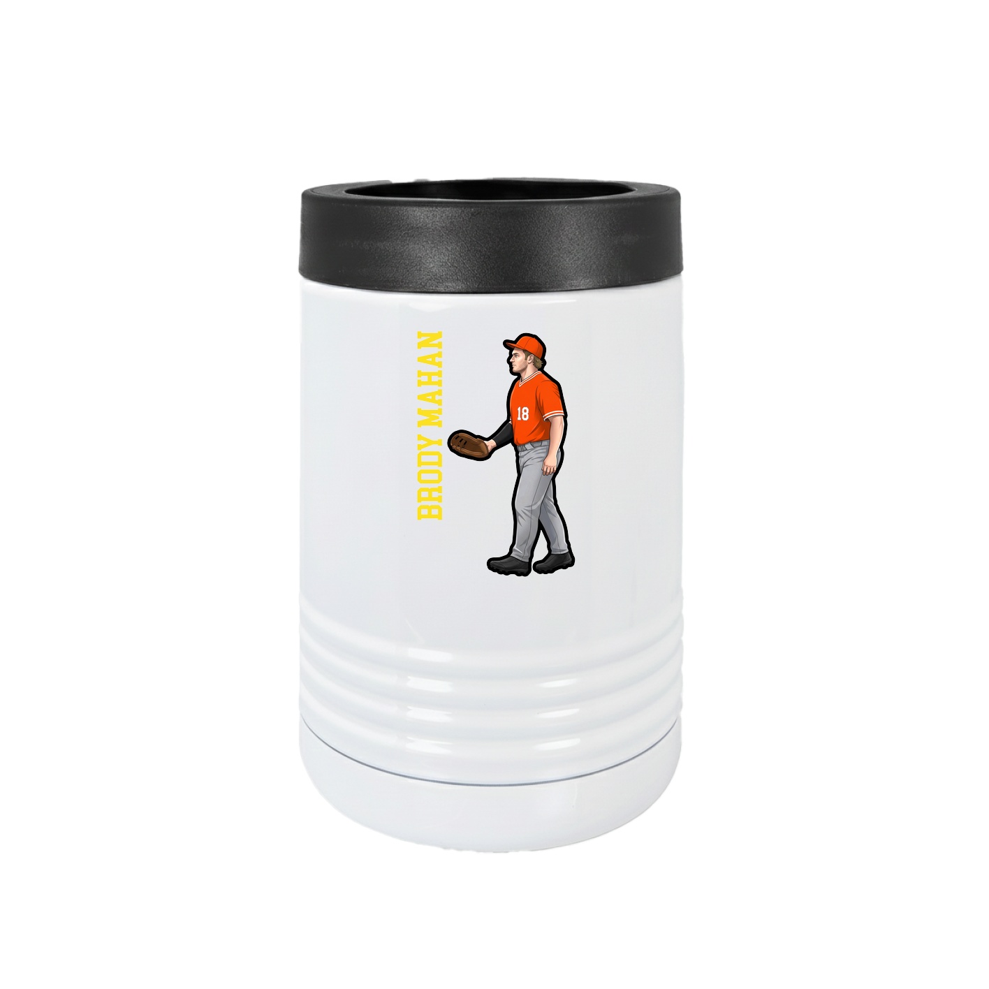 Beverage Holder — Name Vertical in White