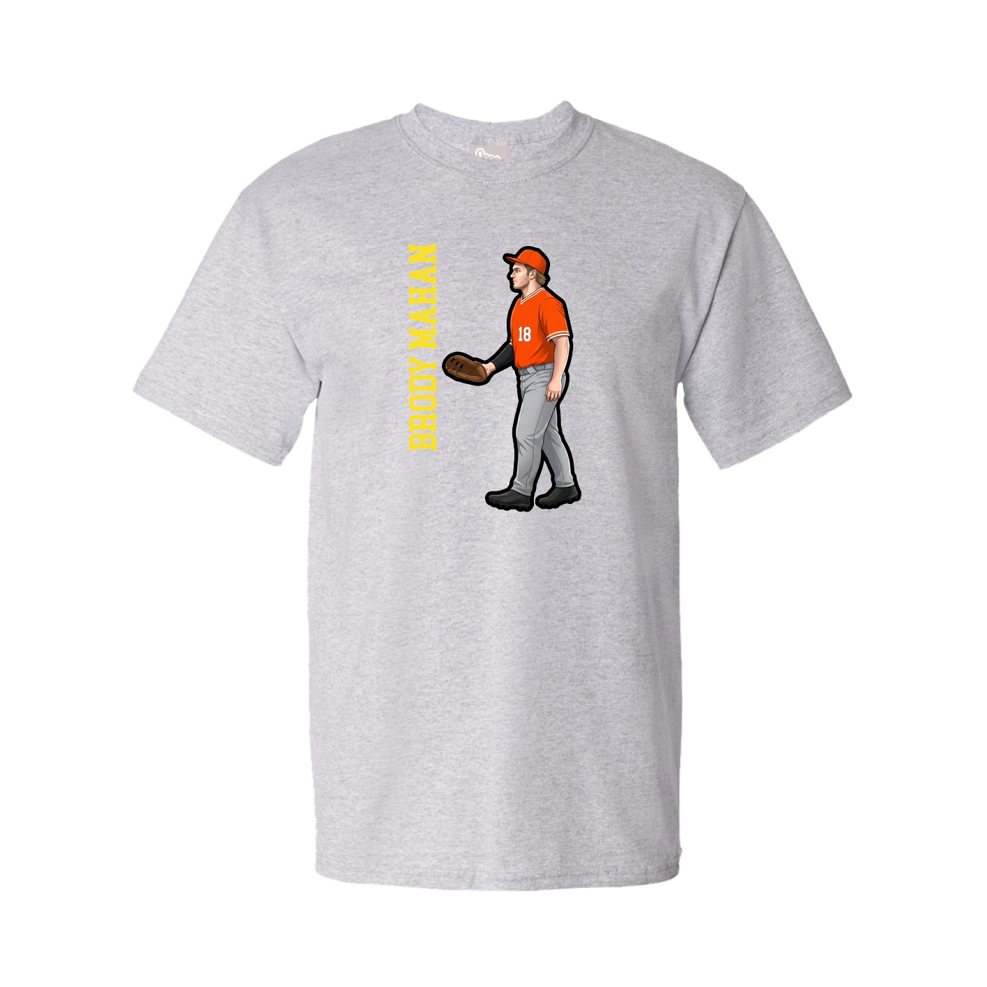 Youth Tee — Name Vertical in Grey