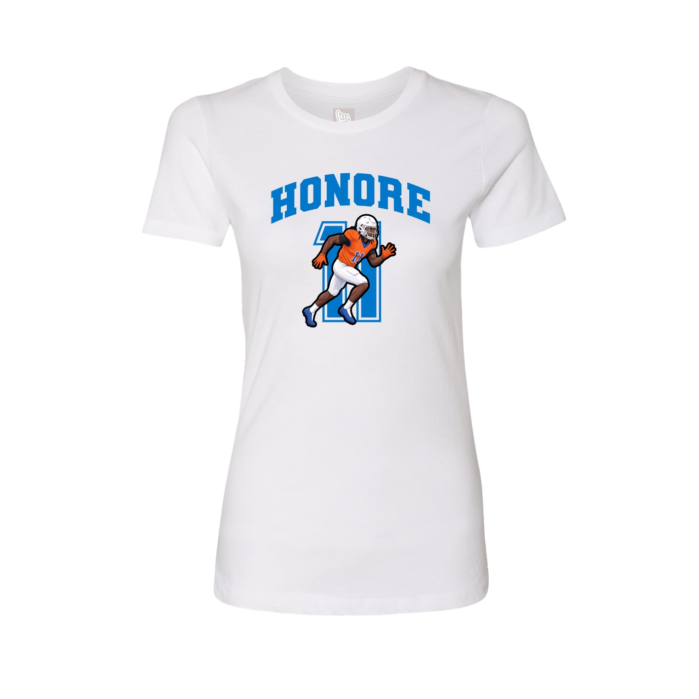 Fitted Women's Tee — Number in White