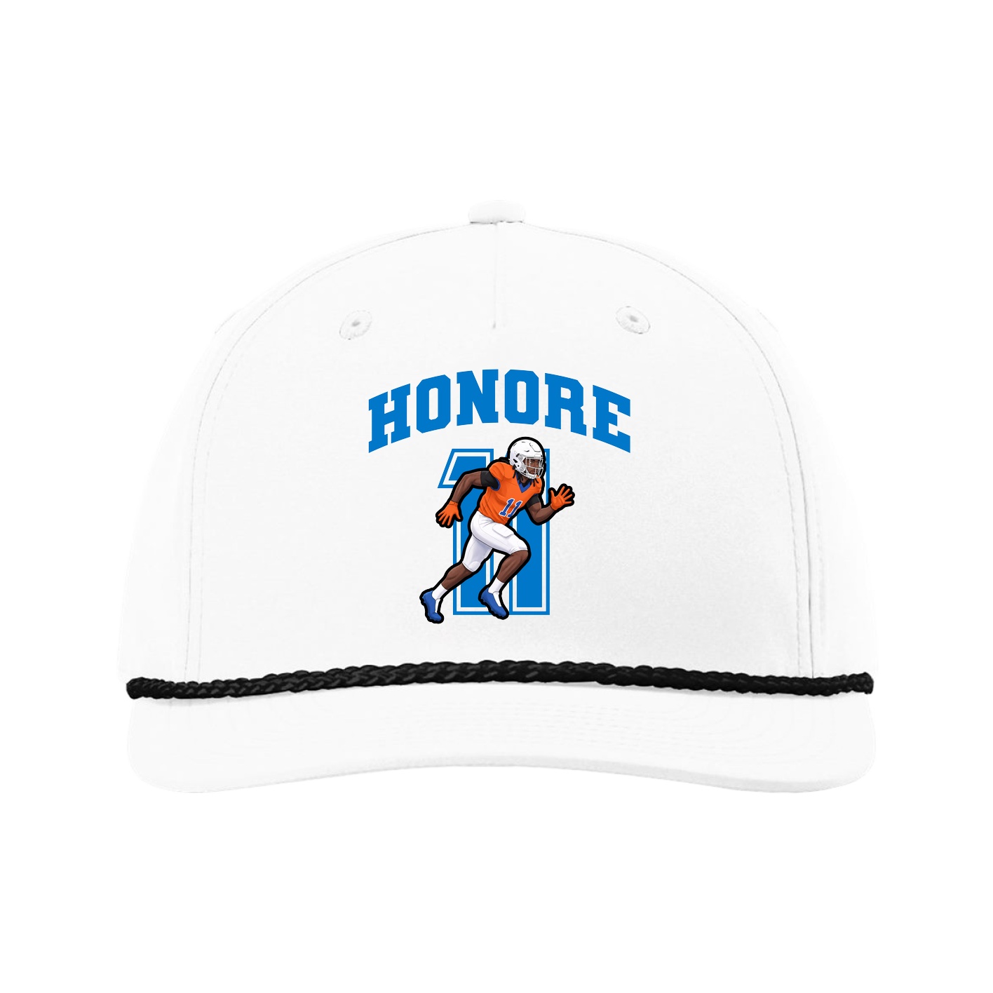 Five-Panel Classic Rope Cap — Number in White