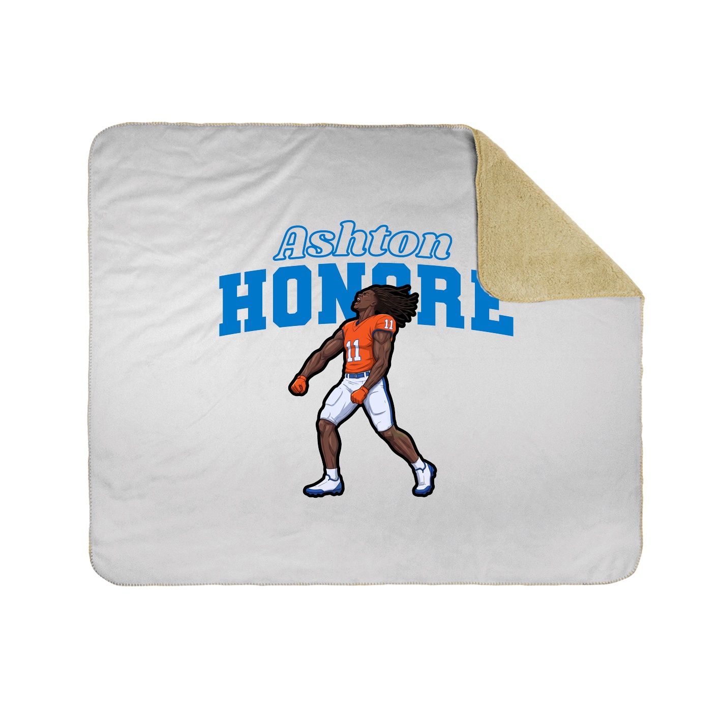Throw Blanket — Name Arch in White