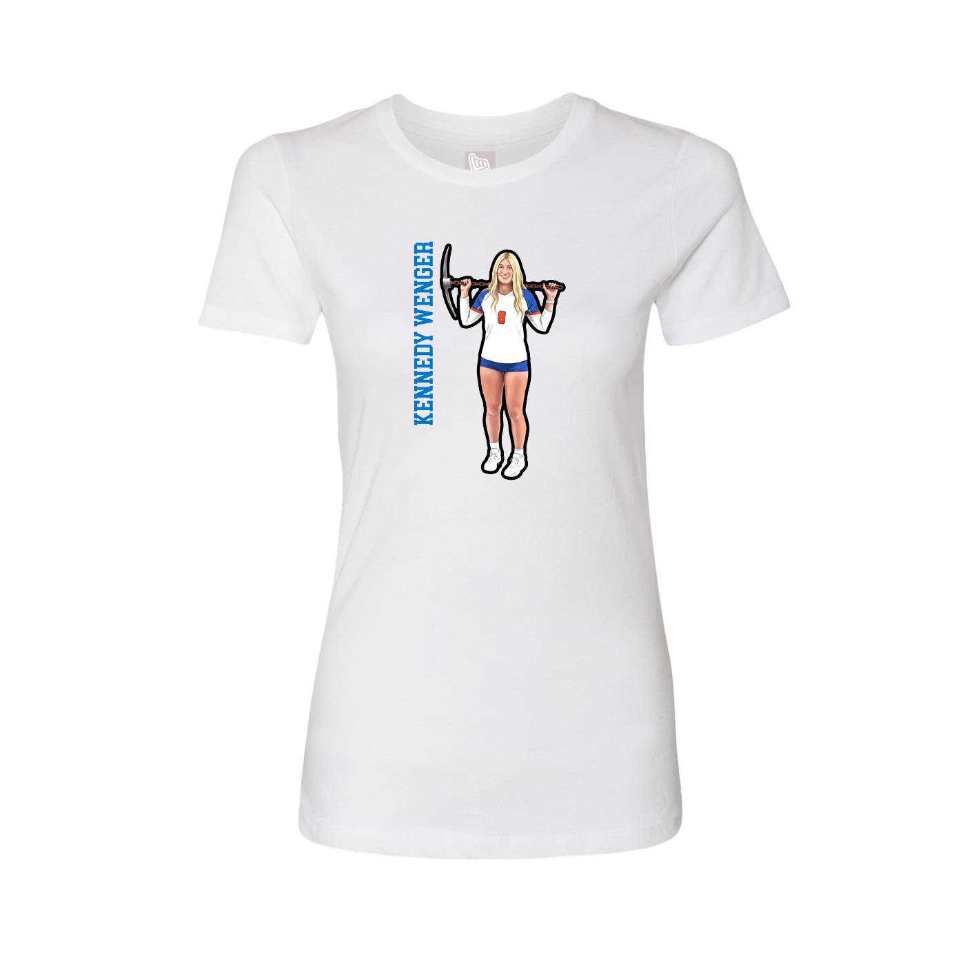 Fitted Women's Tee — Name Vertical in White