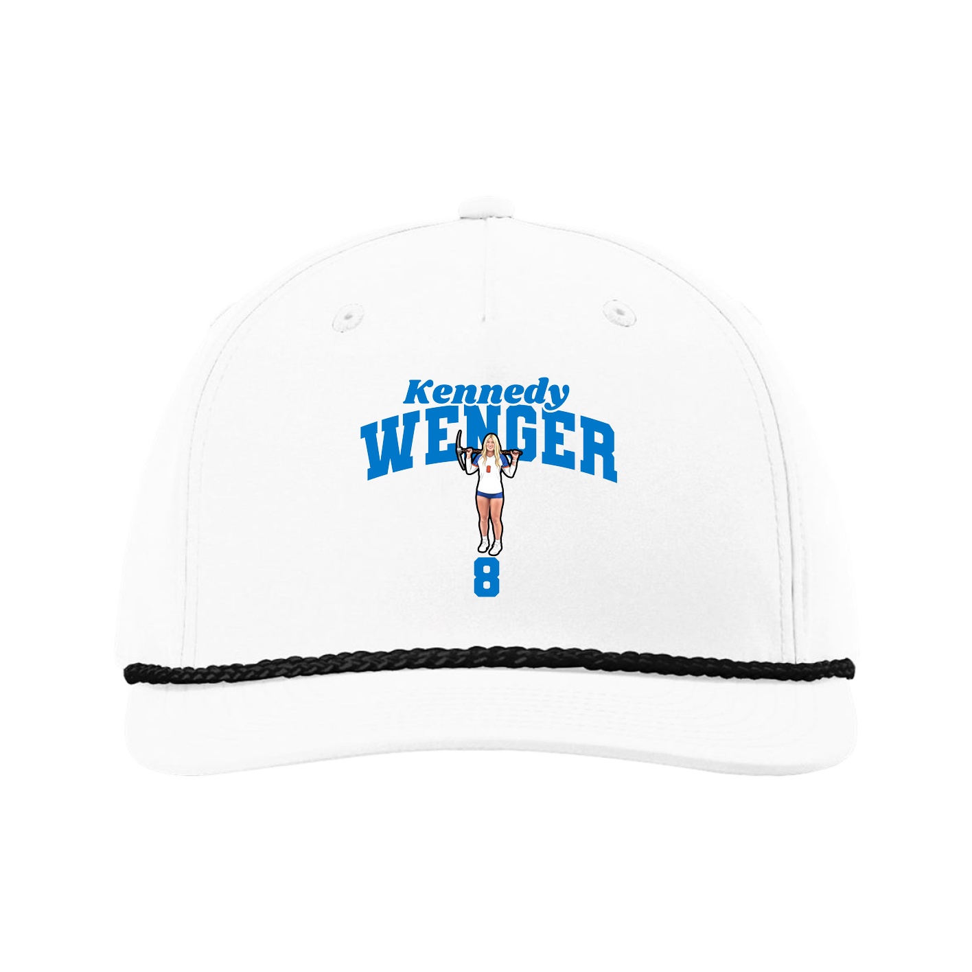Five-Panel Classic Rope Cap — Signature Arch in White