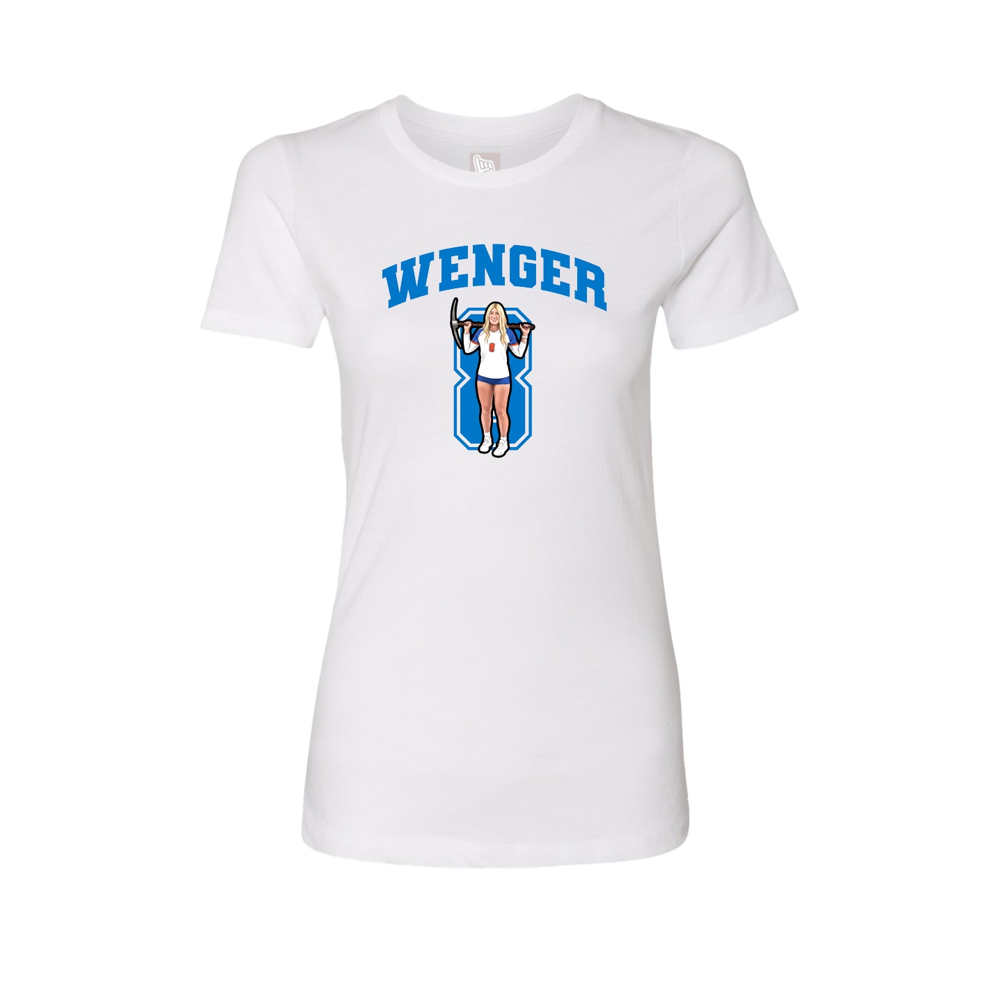 Fitted Women's Tee — Number in White