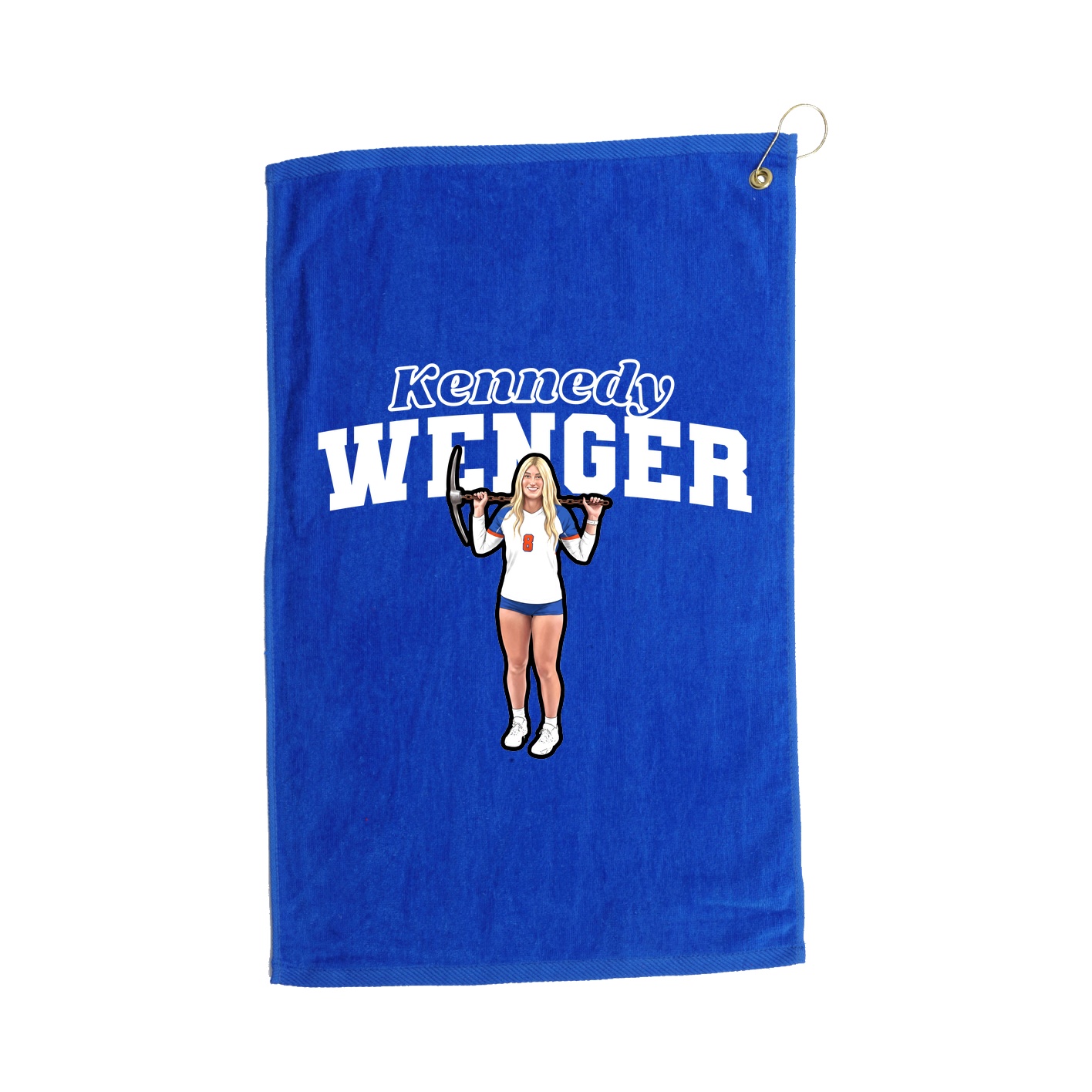Golf Towel — Name Arch in Royal