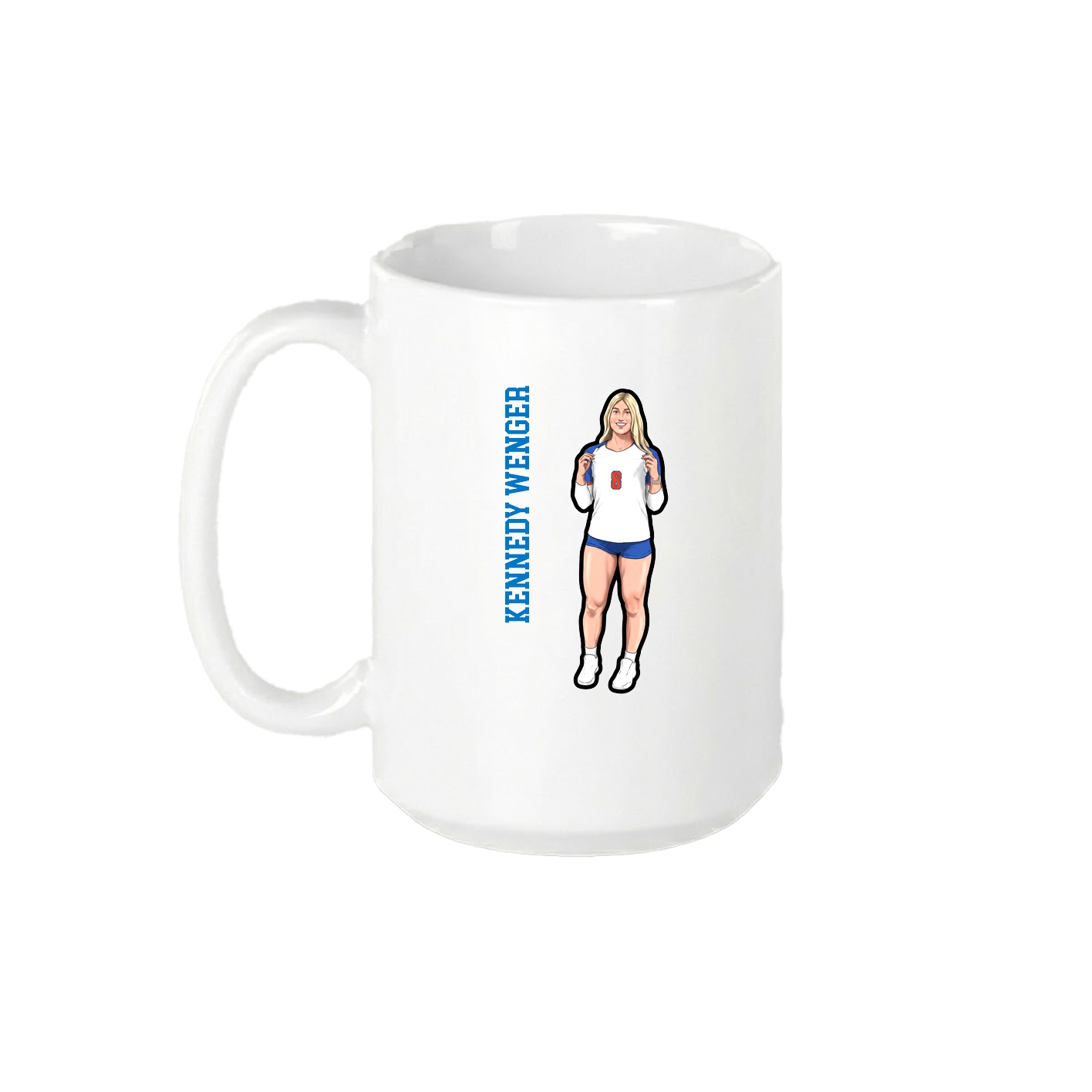 15oz Coffee Mug — Name Vertical in White