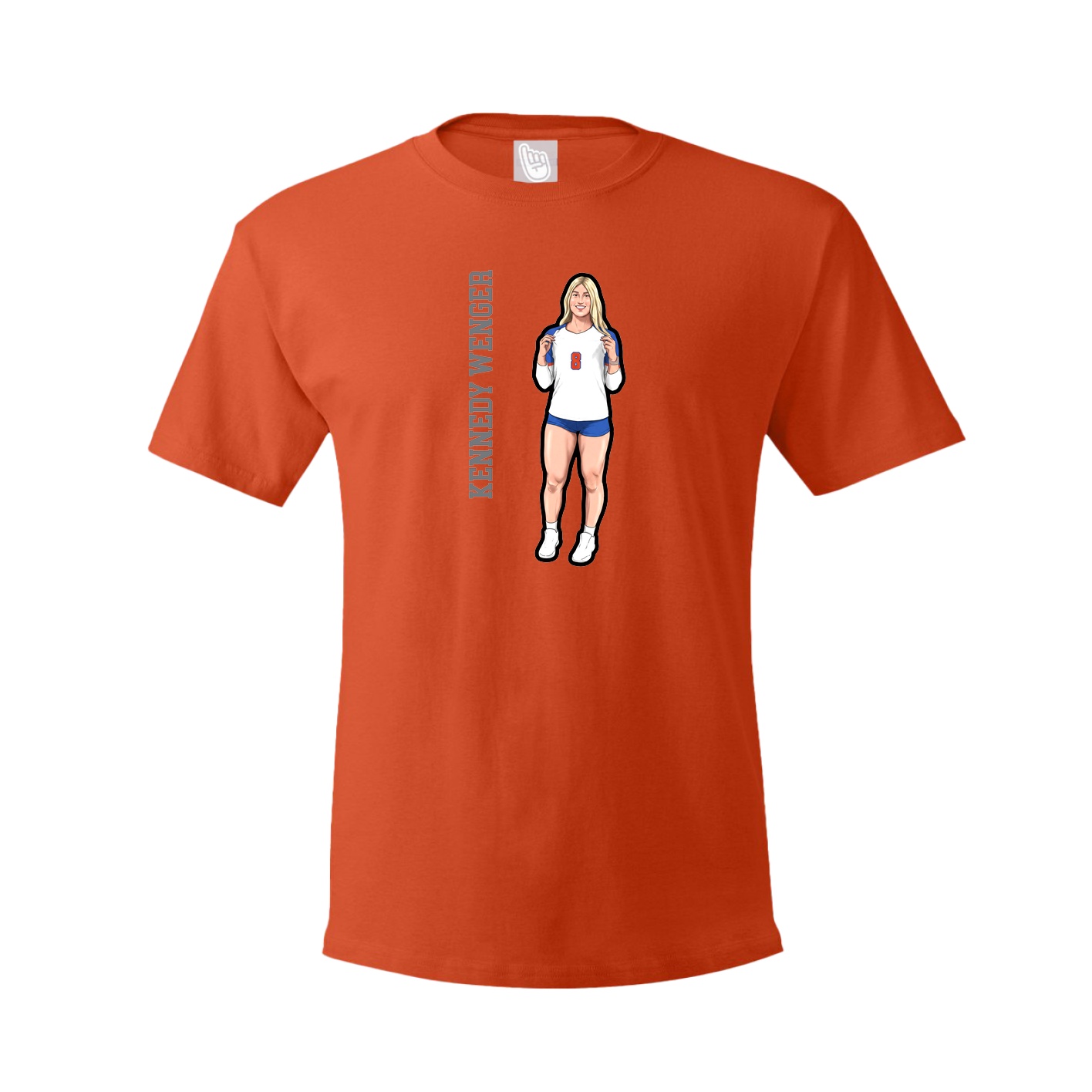 Youth Tee — Name Vertical in Orange