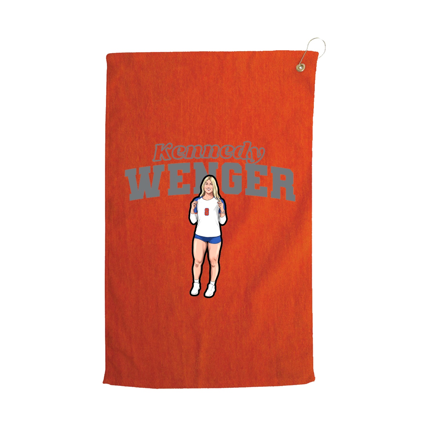 Golf Towel — Name Arch in Orange