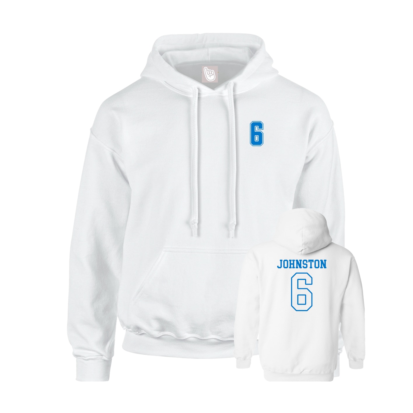 Youth Hoodie — Chest Back in White