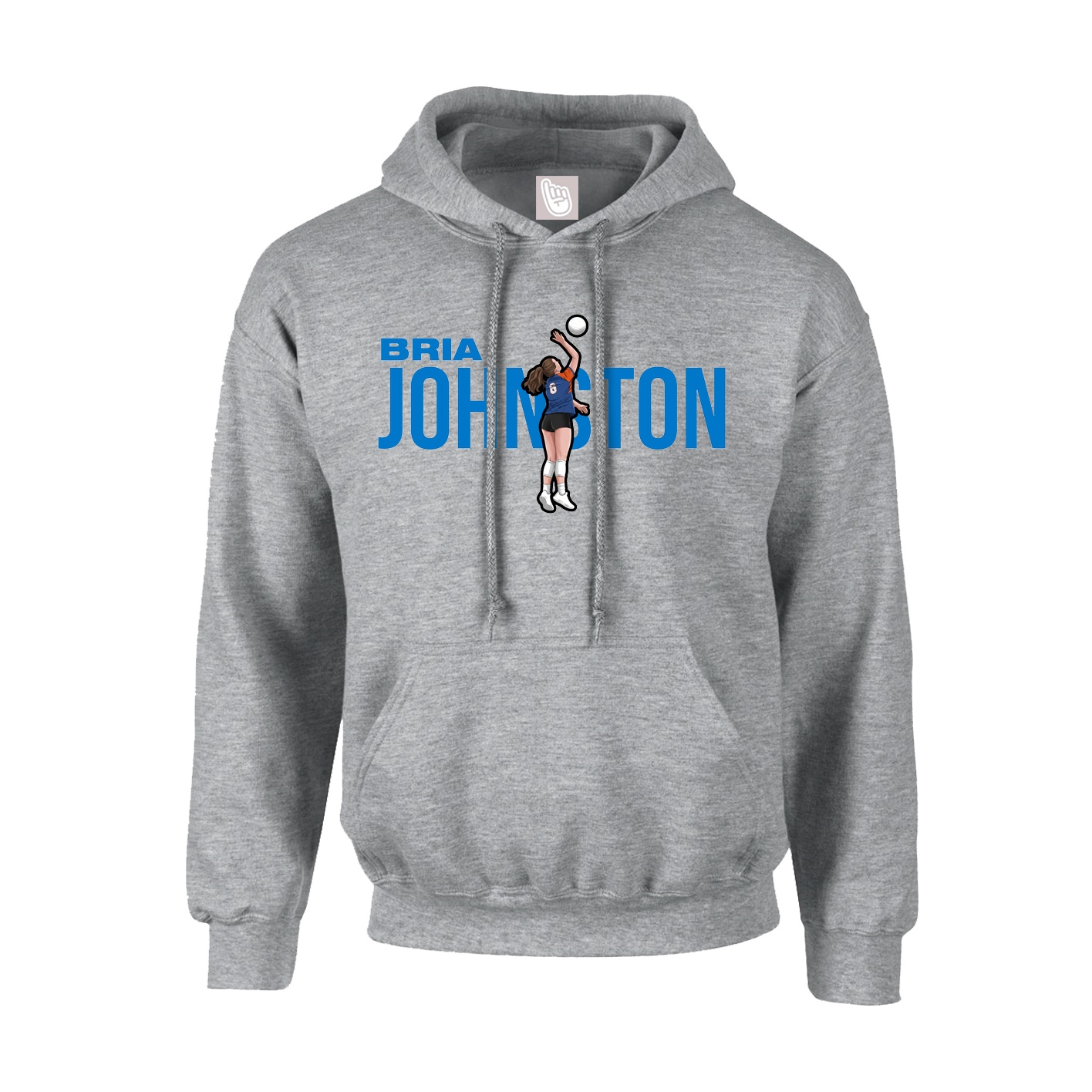 Hoodie — Player Name in Grey
