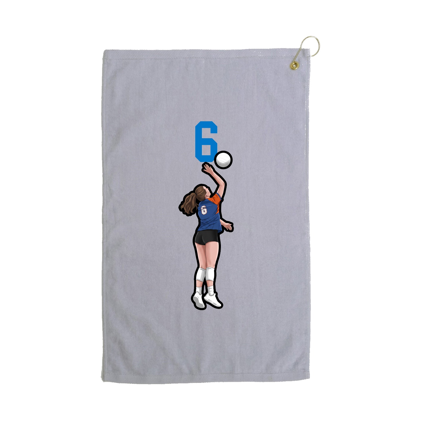 Golf Towel — Number Top in Grey