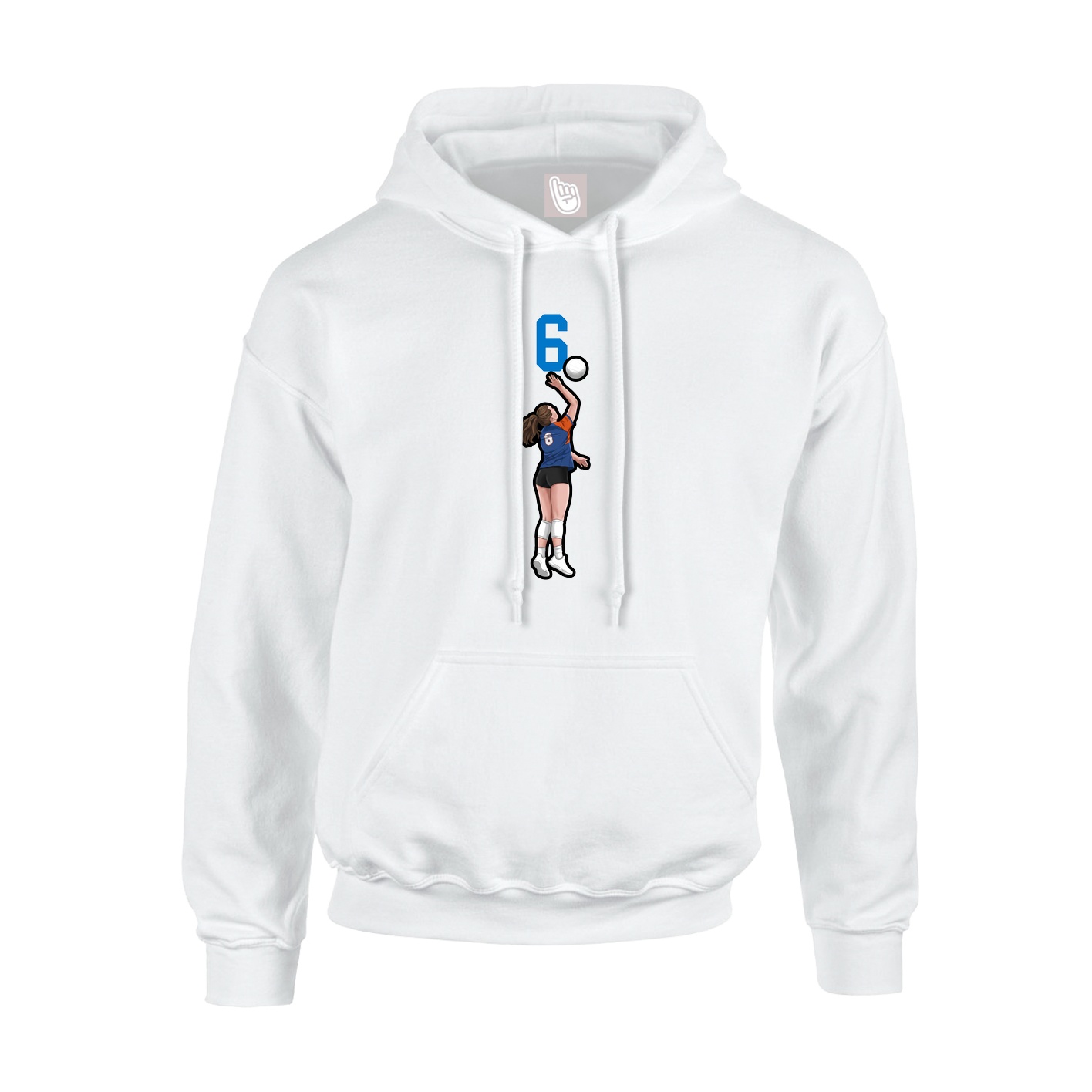Youth Hoodie — Number Top in White