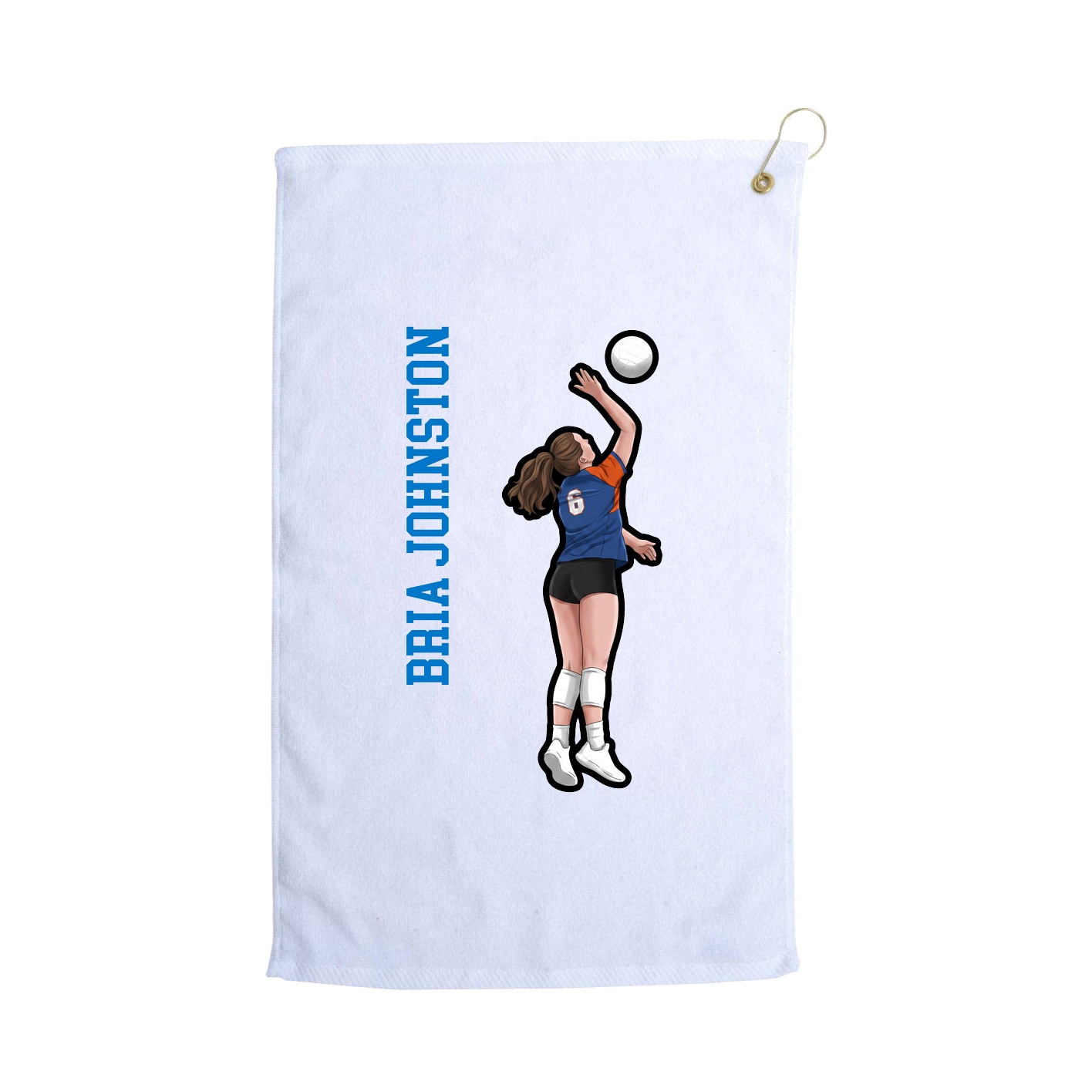 Golf Towel — Name Vertical in White