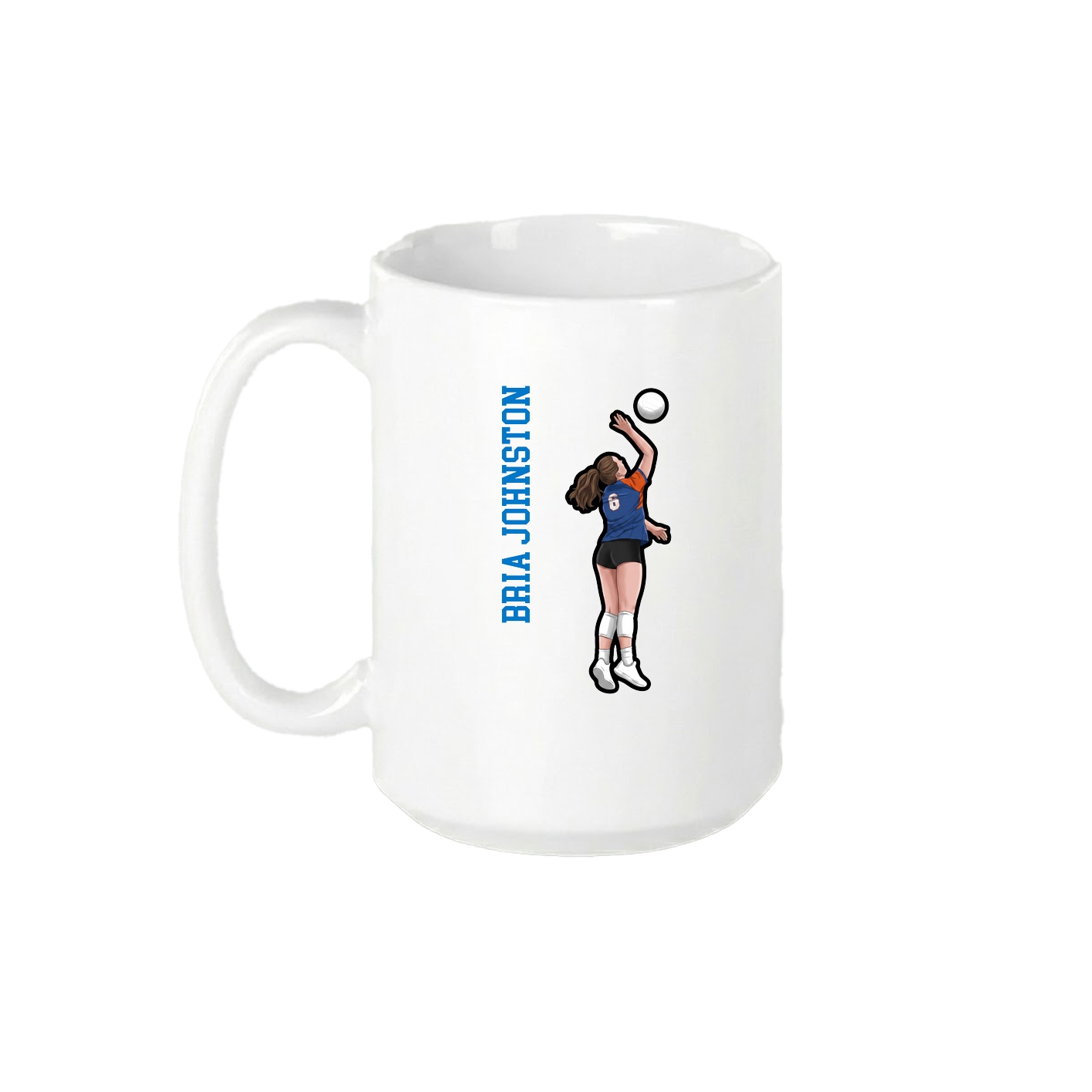 15oz Coffee Mug — Name Vertical in White
