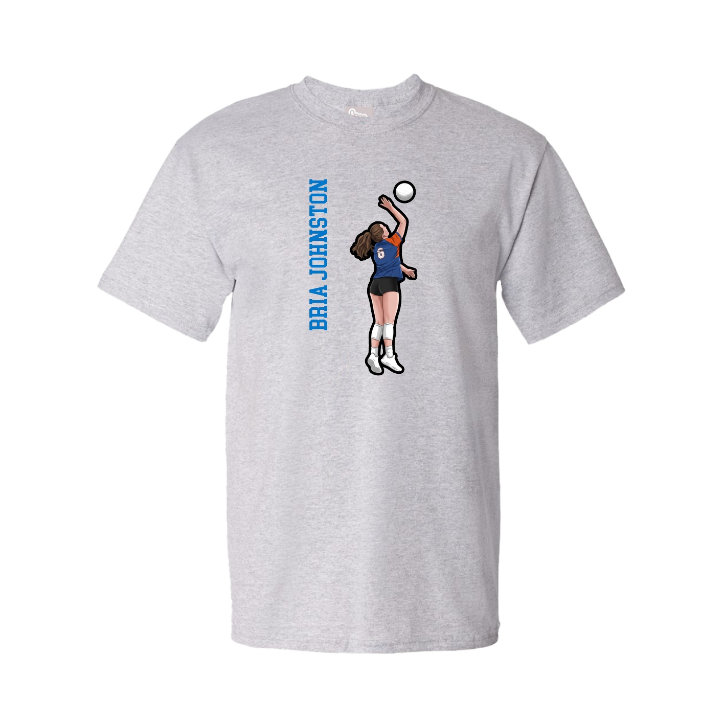 Tee — Name Vertical in Grey
