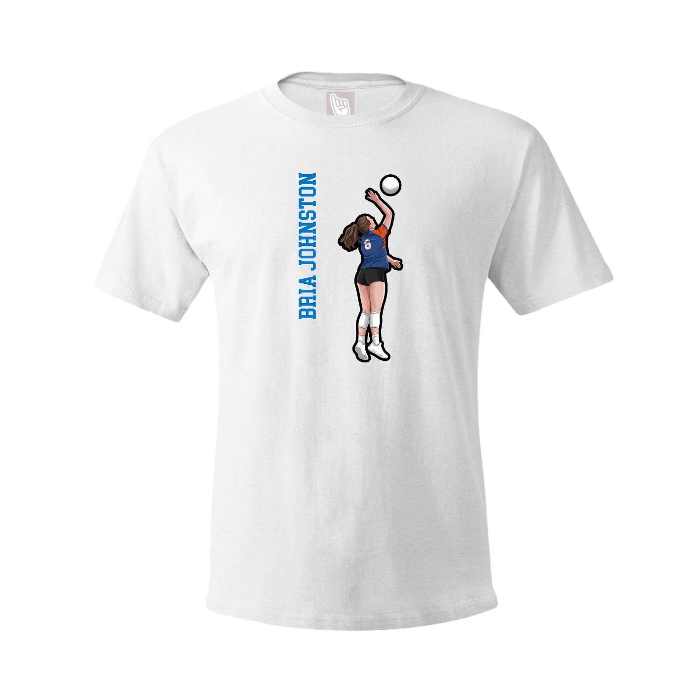 Youth Tee — Name Vertical in White
