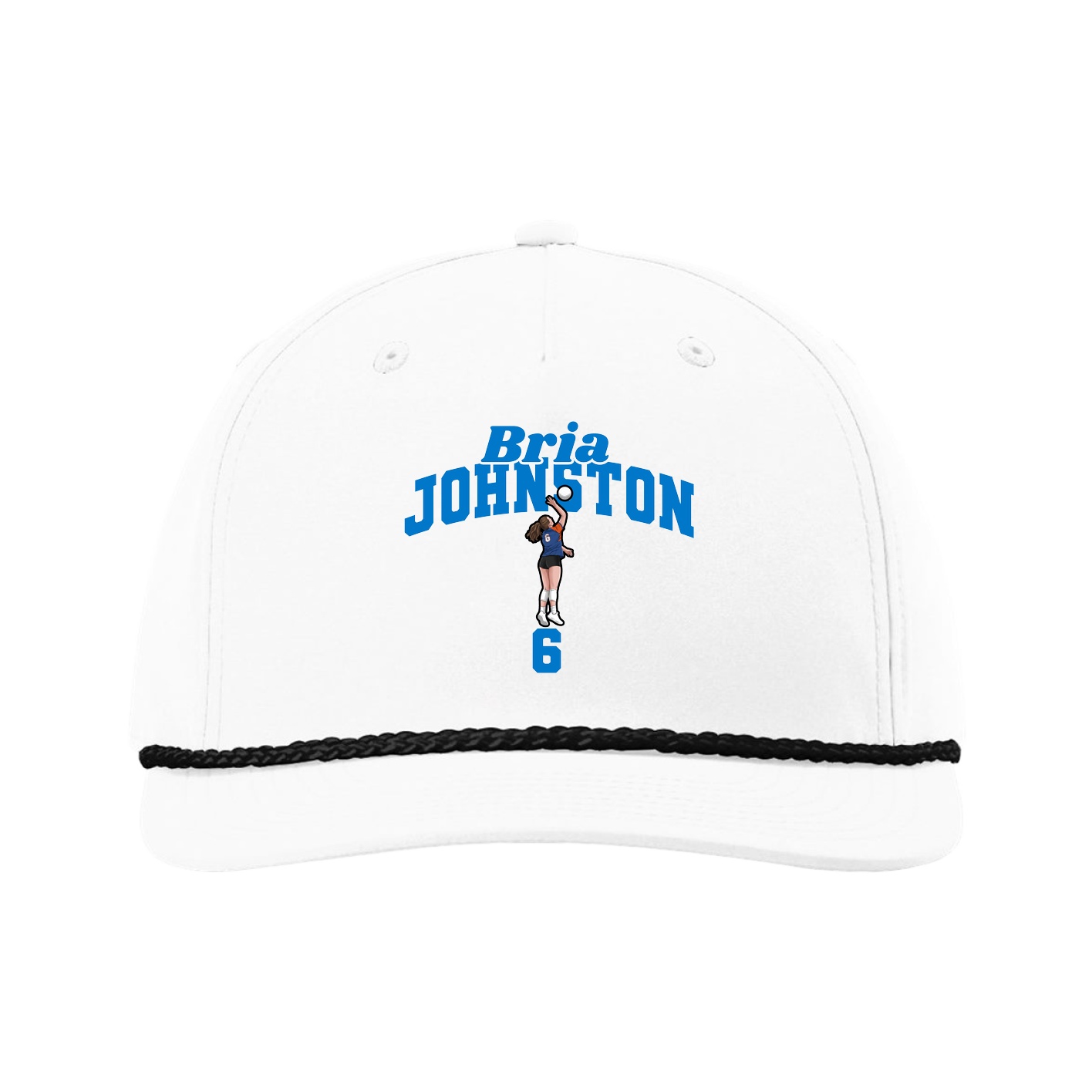 Five-Panel Classic Rope Cap — Signature Arch in White