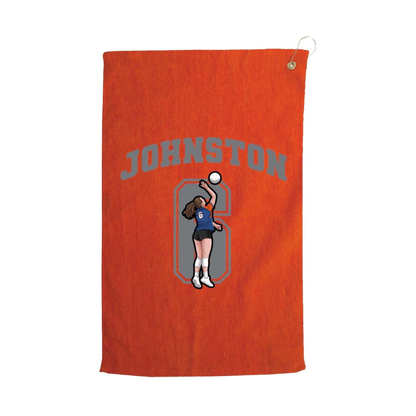Golf Towel — Number in Orange