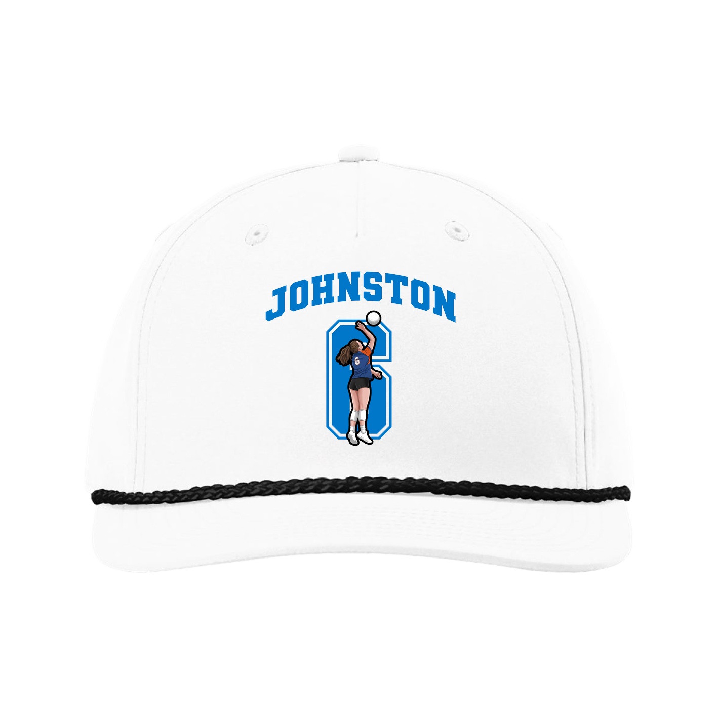 Five-Panel Classic Rope Cap — Number in White