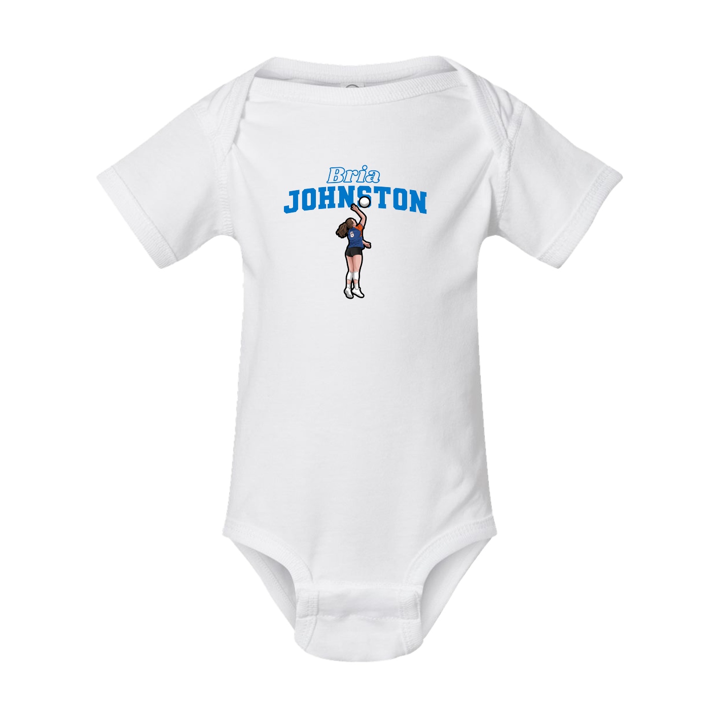Baby Onesie — Name Arch in White