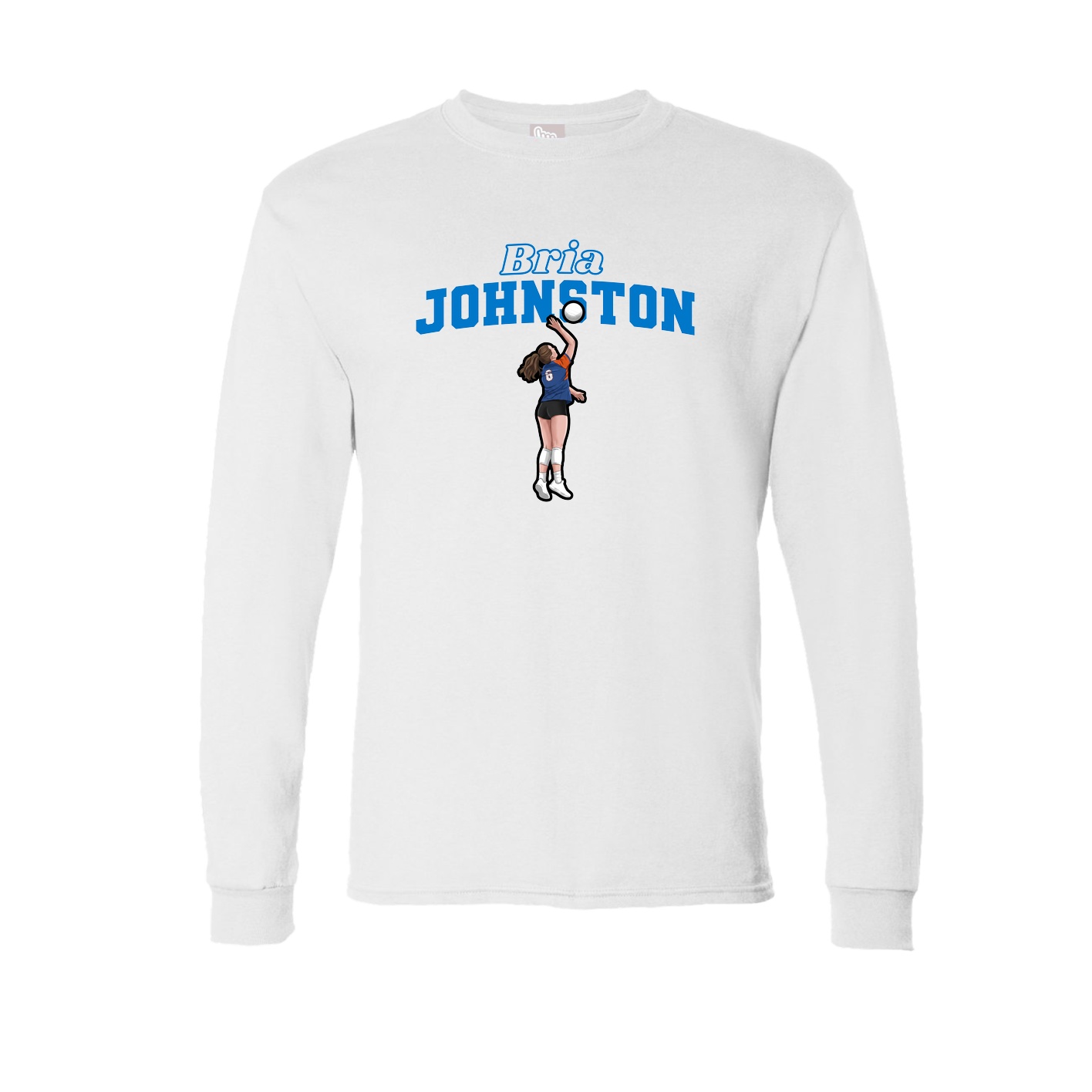 Long Sleeve Tee — Name Arch in White