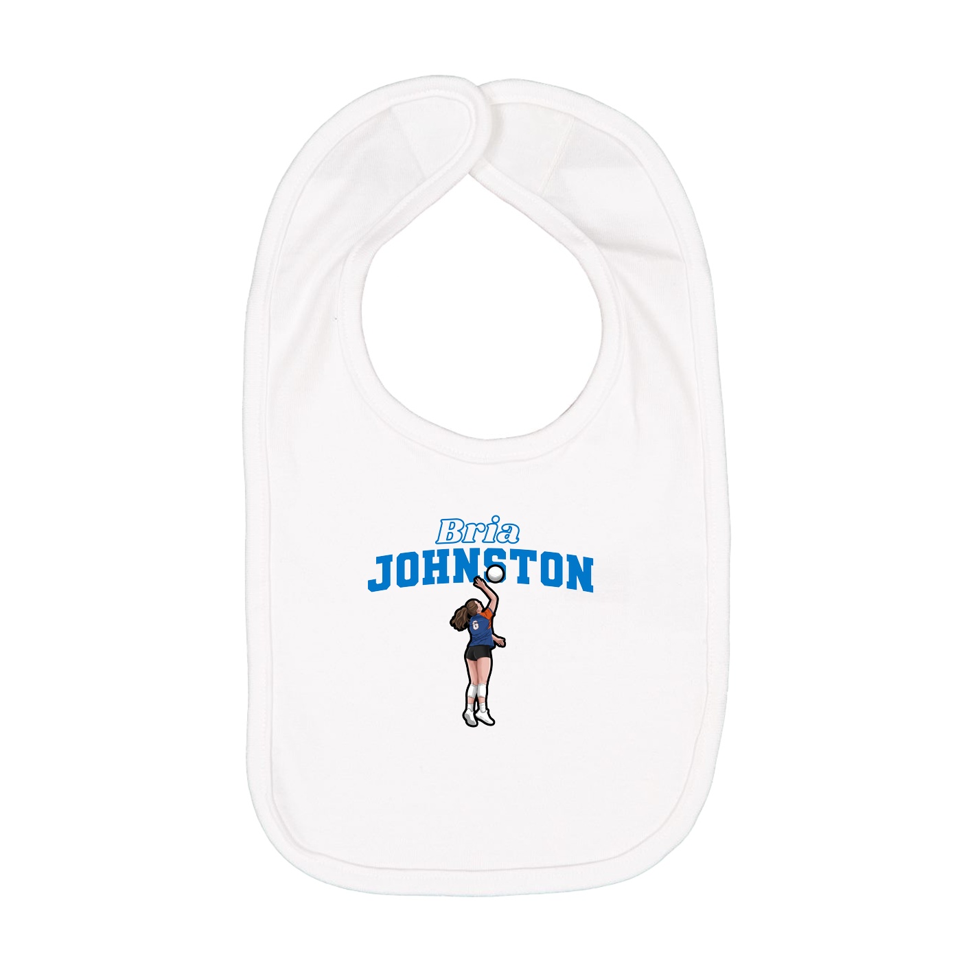 Infant Bib — Name Arch in White