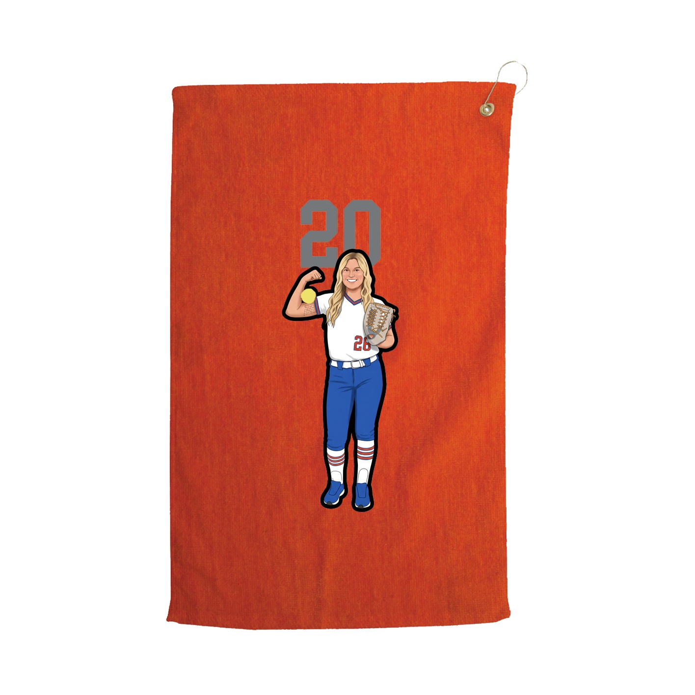 Golf Towel — Number Top in Orange