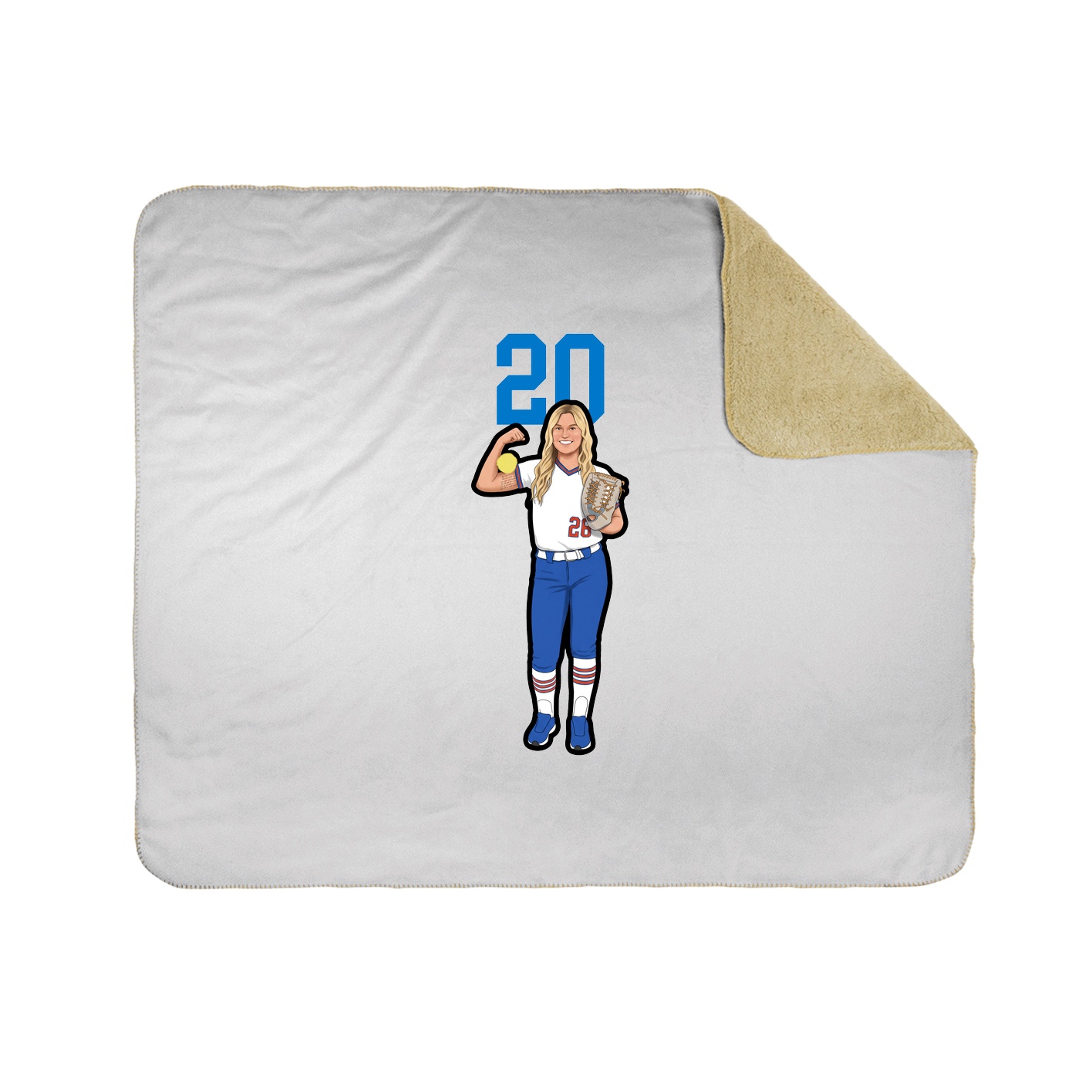 Throw Blanket — Number Top in White