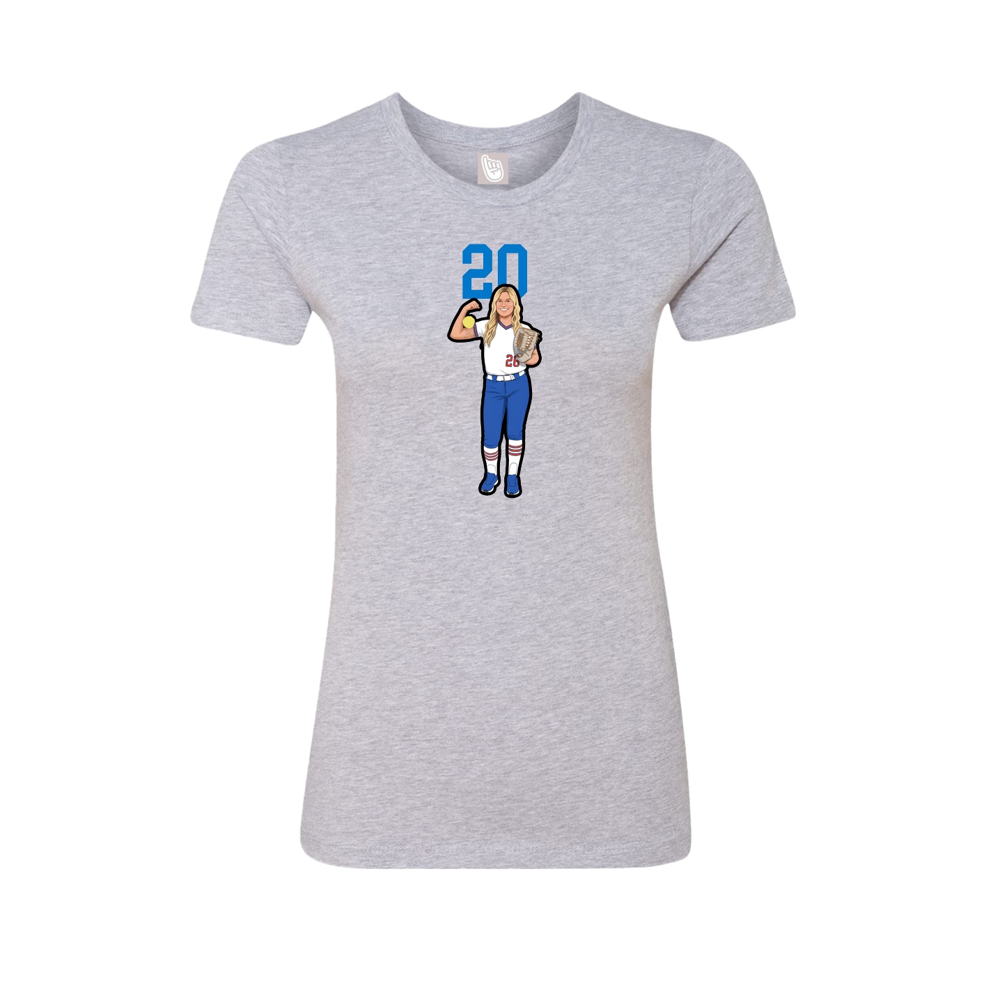 Fitted Women's Tee — Number Top in Grey