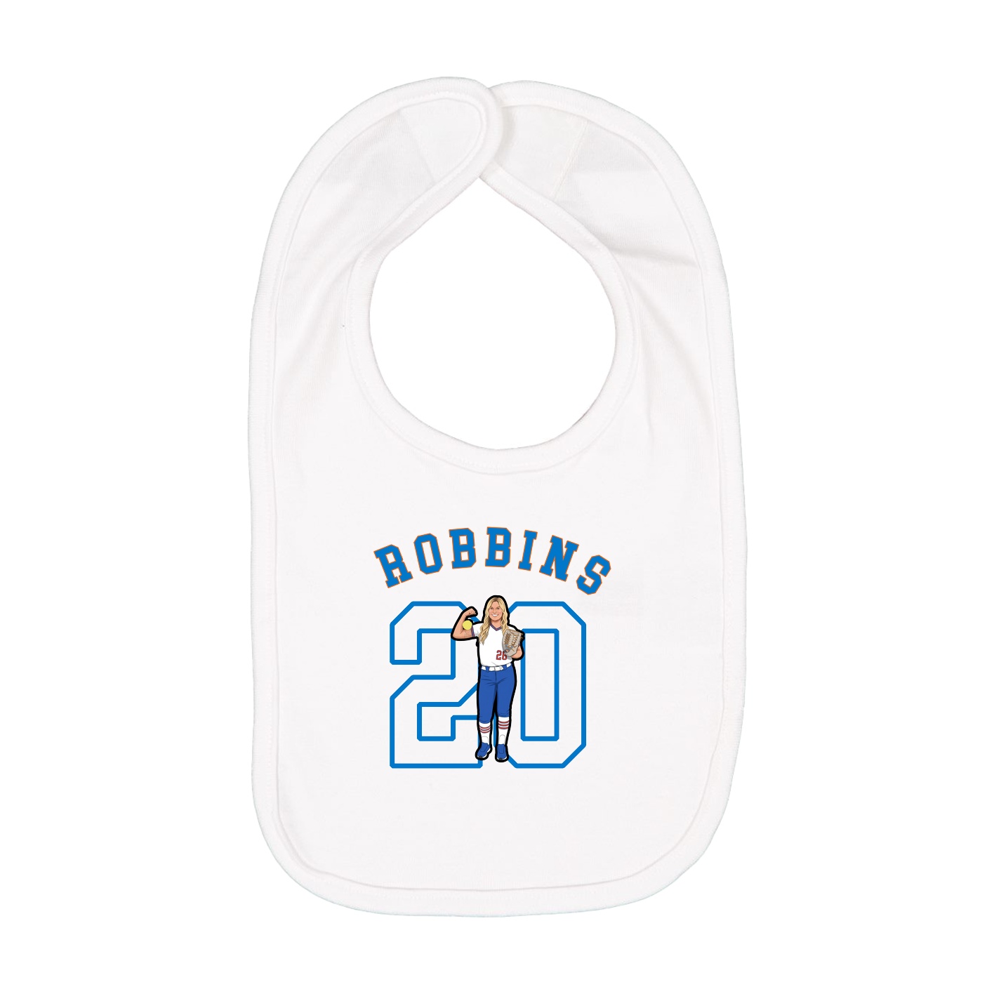 Infant Bib — Shirsey Arch in White