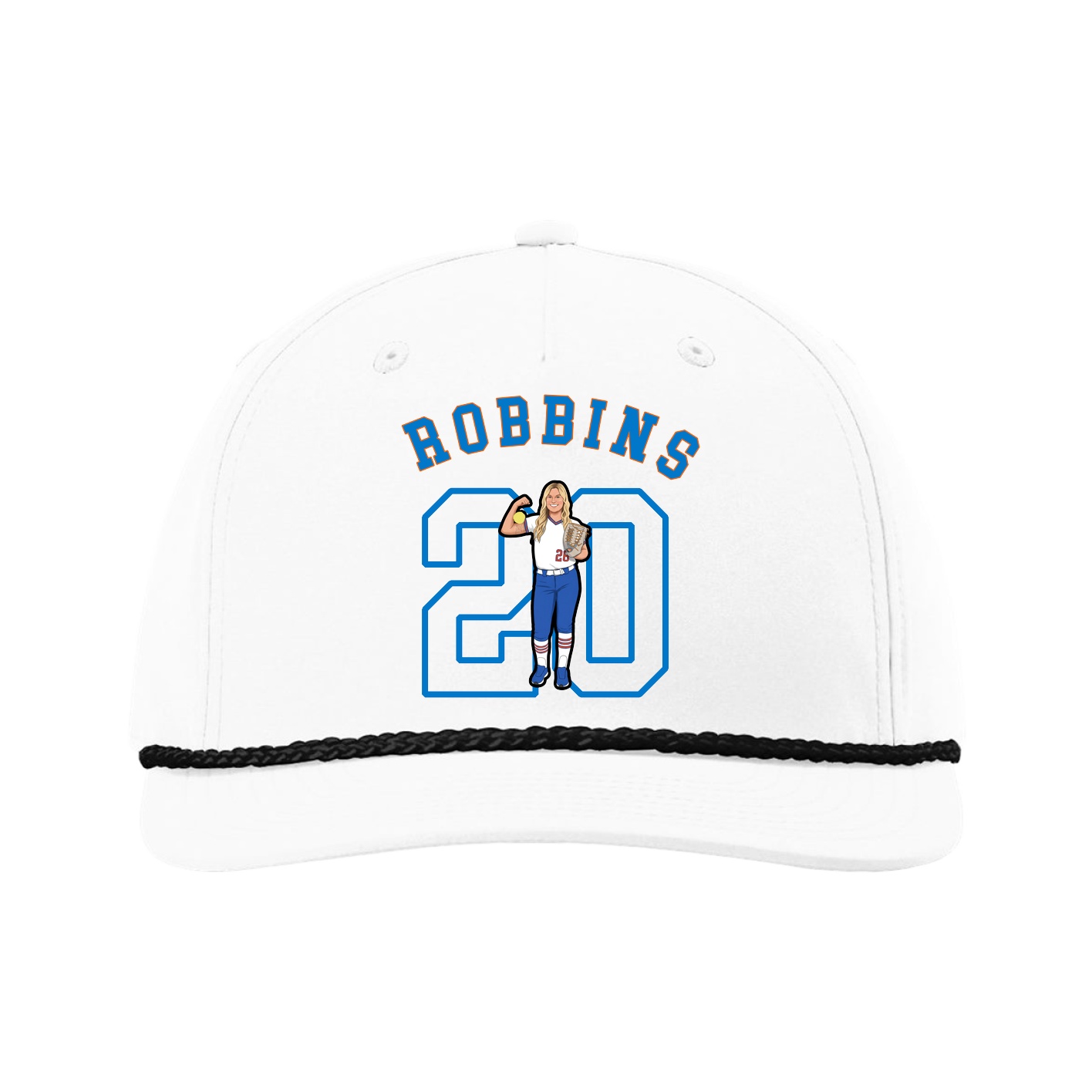 Five-Panel Classic Rope Cap — Shirsey Arch in White